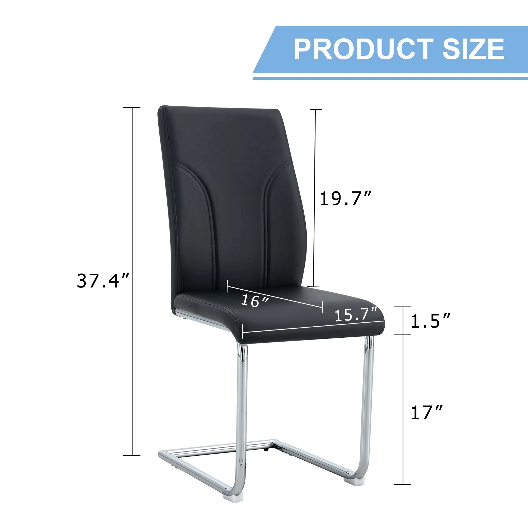 Modern Dining Chairs with High Backrest and Sturdy Legs - Image 5
