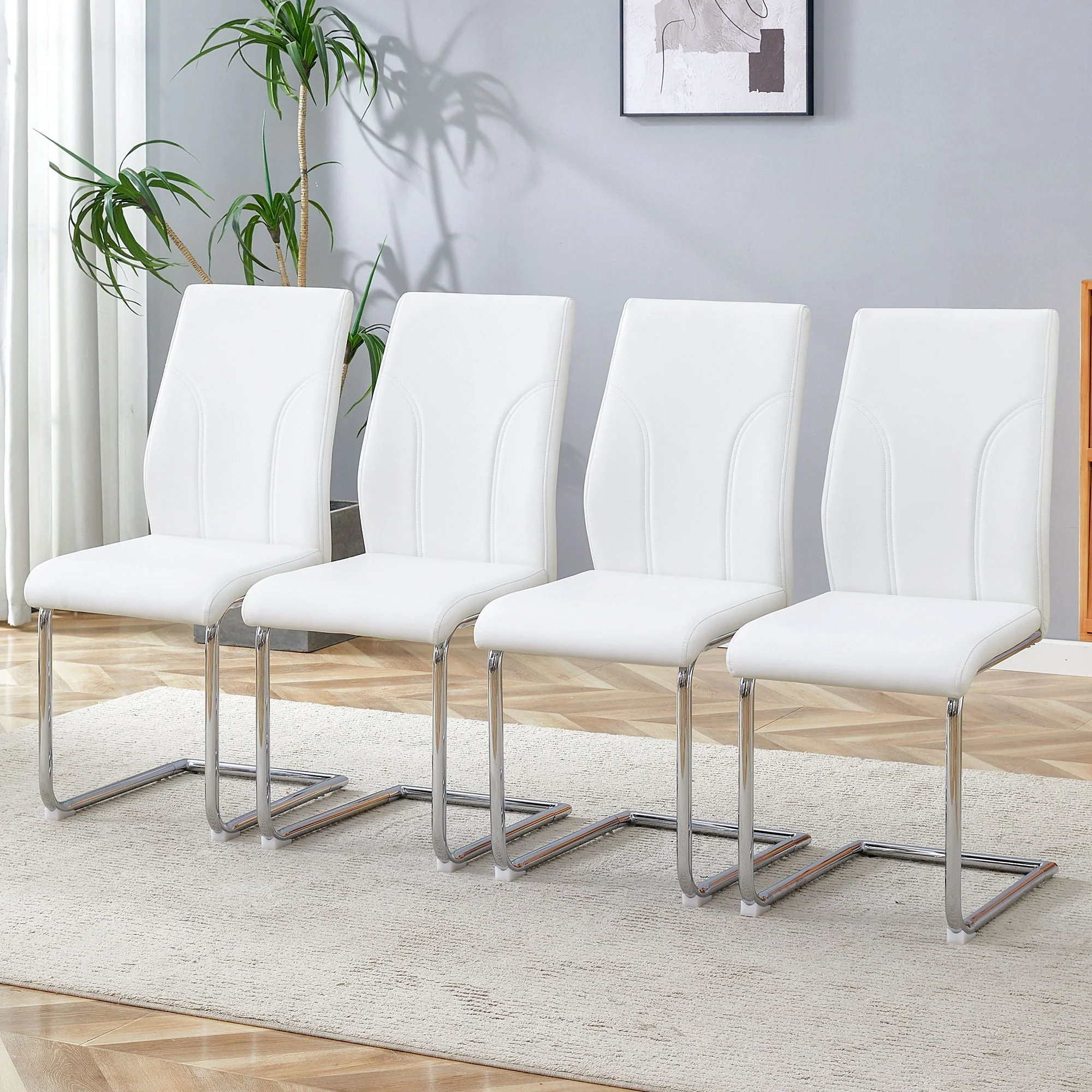 Modern Dining Chairs with High Backrest and Sturdy Legs - Image 6