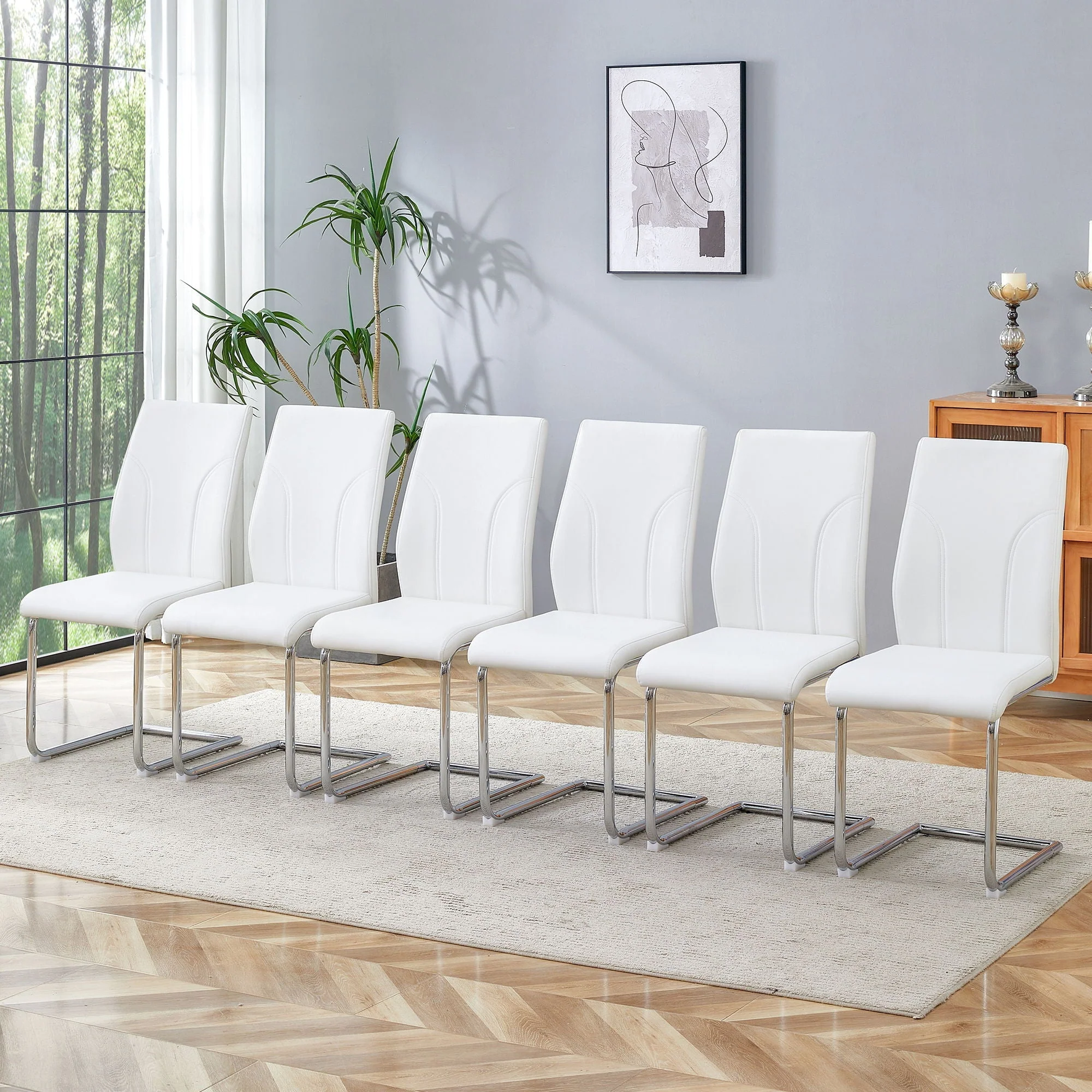 Modern Dining Chairs with High Backrest and Sturdy Legs - Image 9
