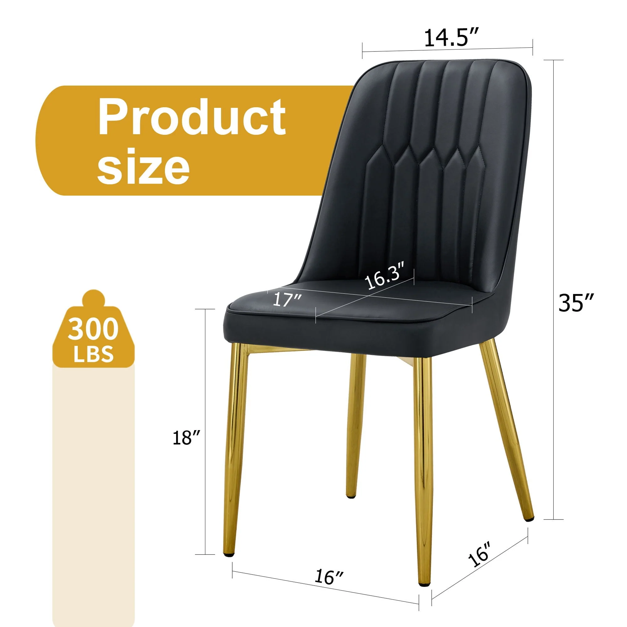 Modern Dining Chairs With Metal Legs And Simple Line Design On Backrest - Image 4