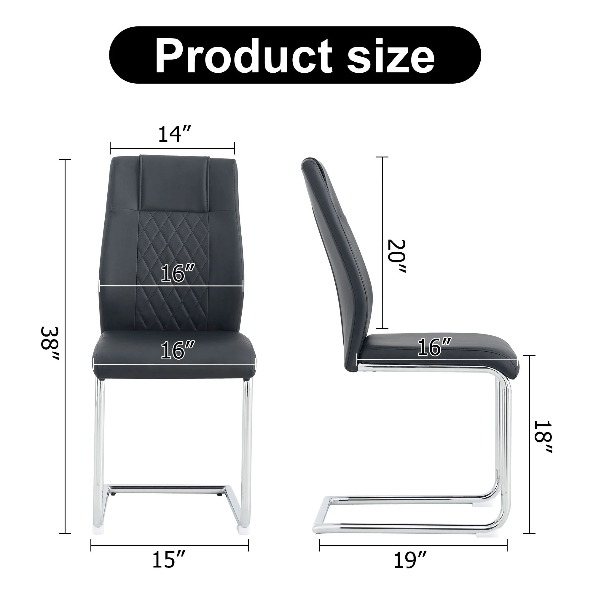 Modern Dining Chairs With Padded Seat and Metal Legs - Image 11
