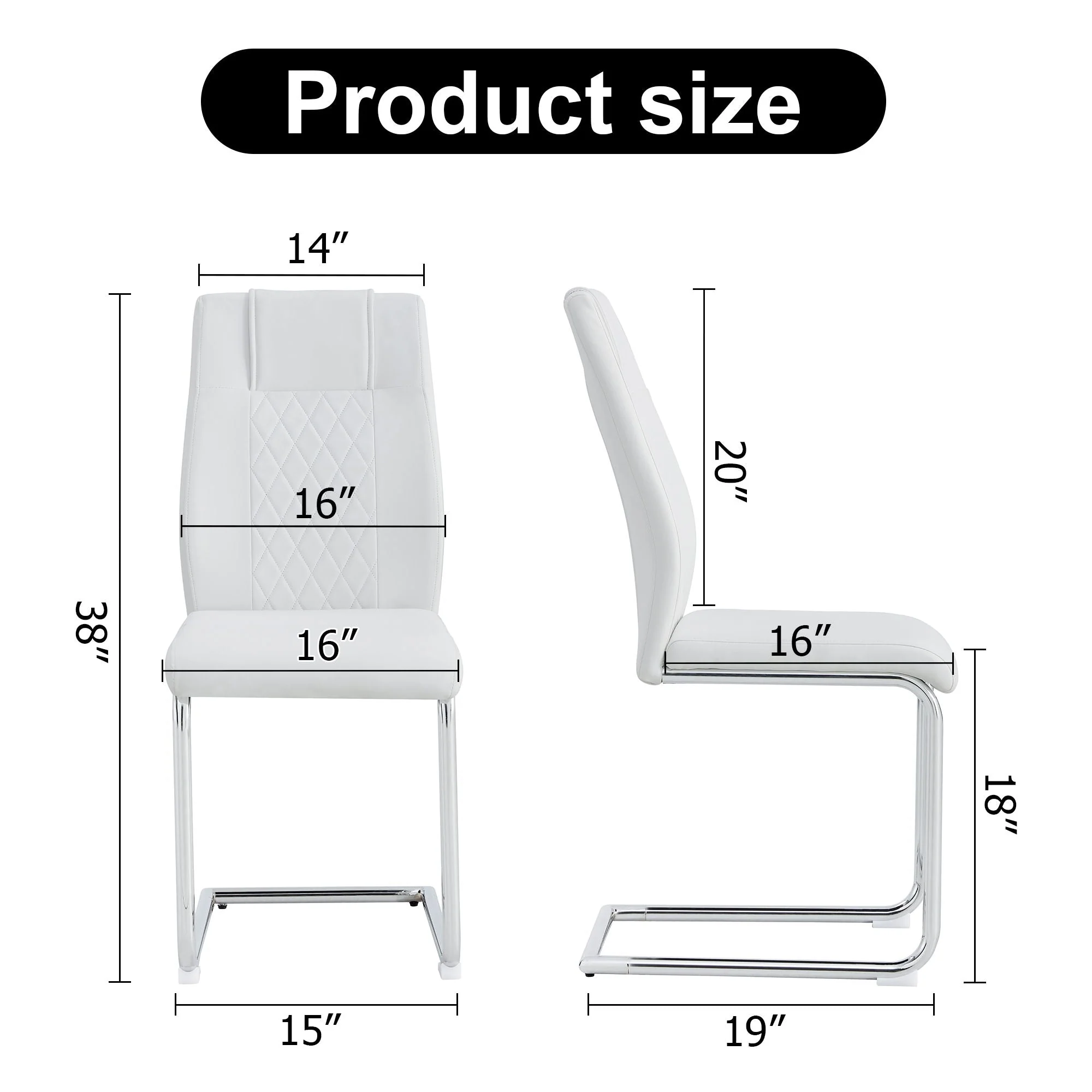 Modern Dining Chairs With Padded Seat and Metal Legs - Image 12