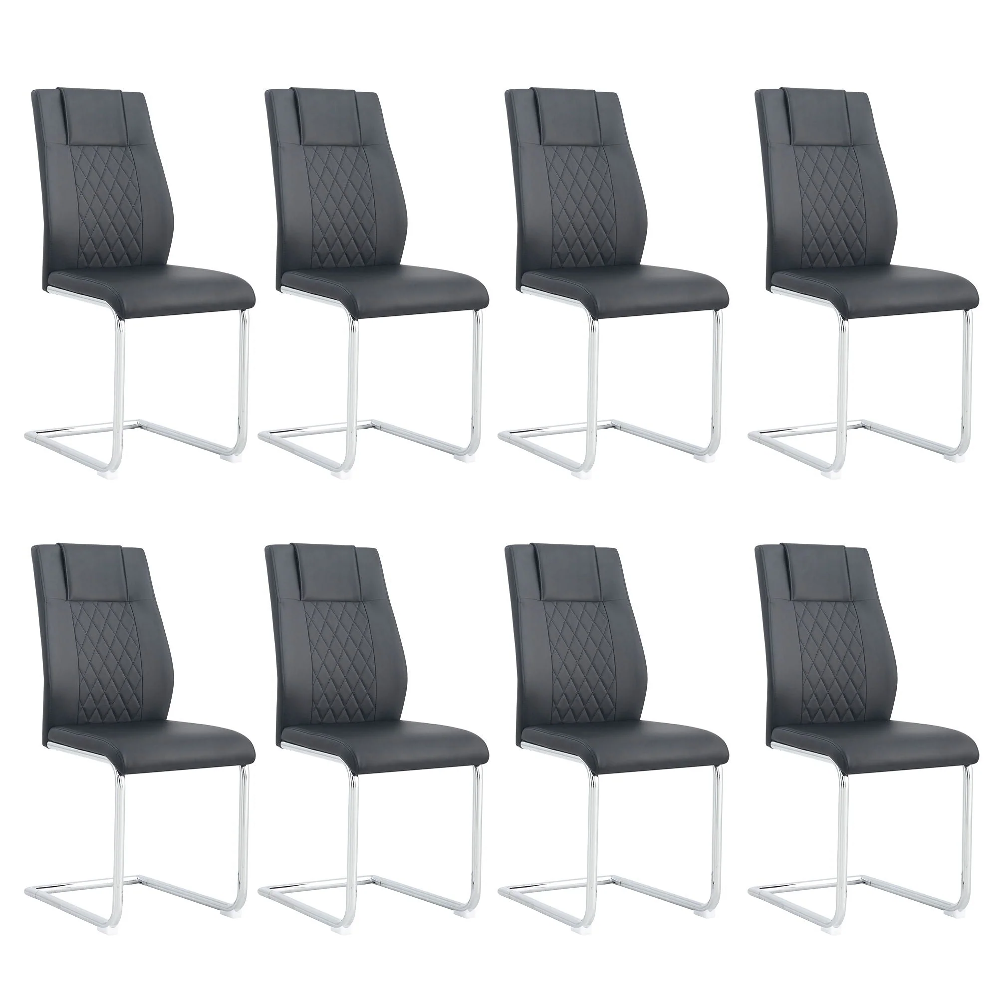 Modern Dining Chairs With Padded Seat and Metal Legs - Image 3