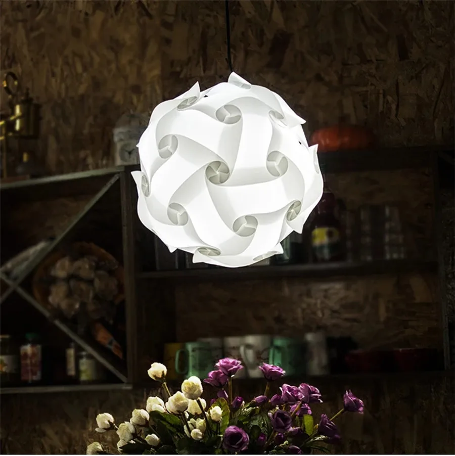Modern DIY Puzzle Pendant Light Nordic Chandelier Hanging Lamp Home Décor Lighting - Image 4