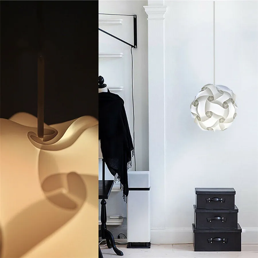 Modern DIY Puzzle Pendant Light Nordic Chandelier Hanging Lamp Home Décor Lighting - Image 5