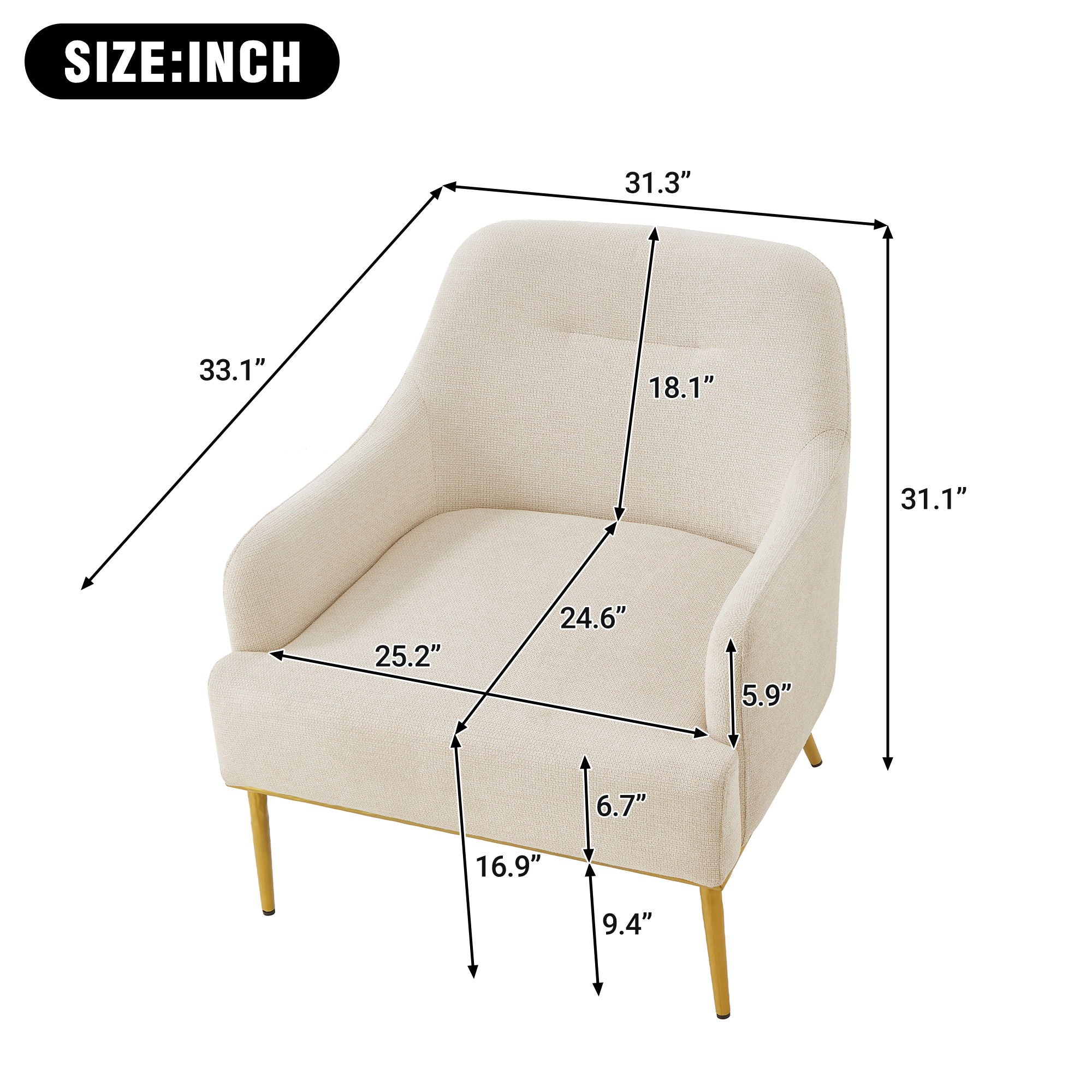 Modern Elegance Accent Chair with Curved Backrest - Image 11