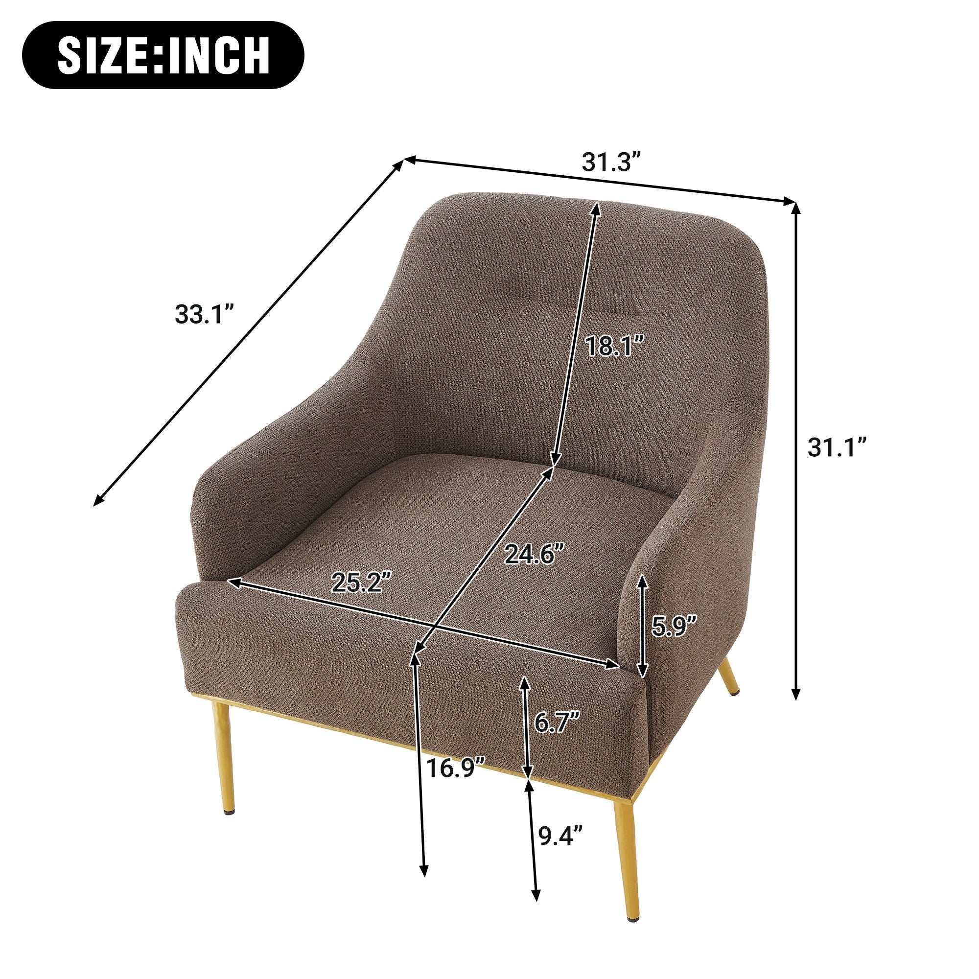 Modern Elegance Accent Chair with Curved Backrest - Image 15