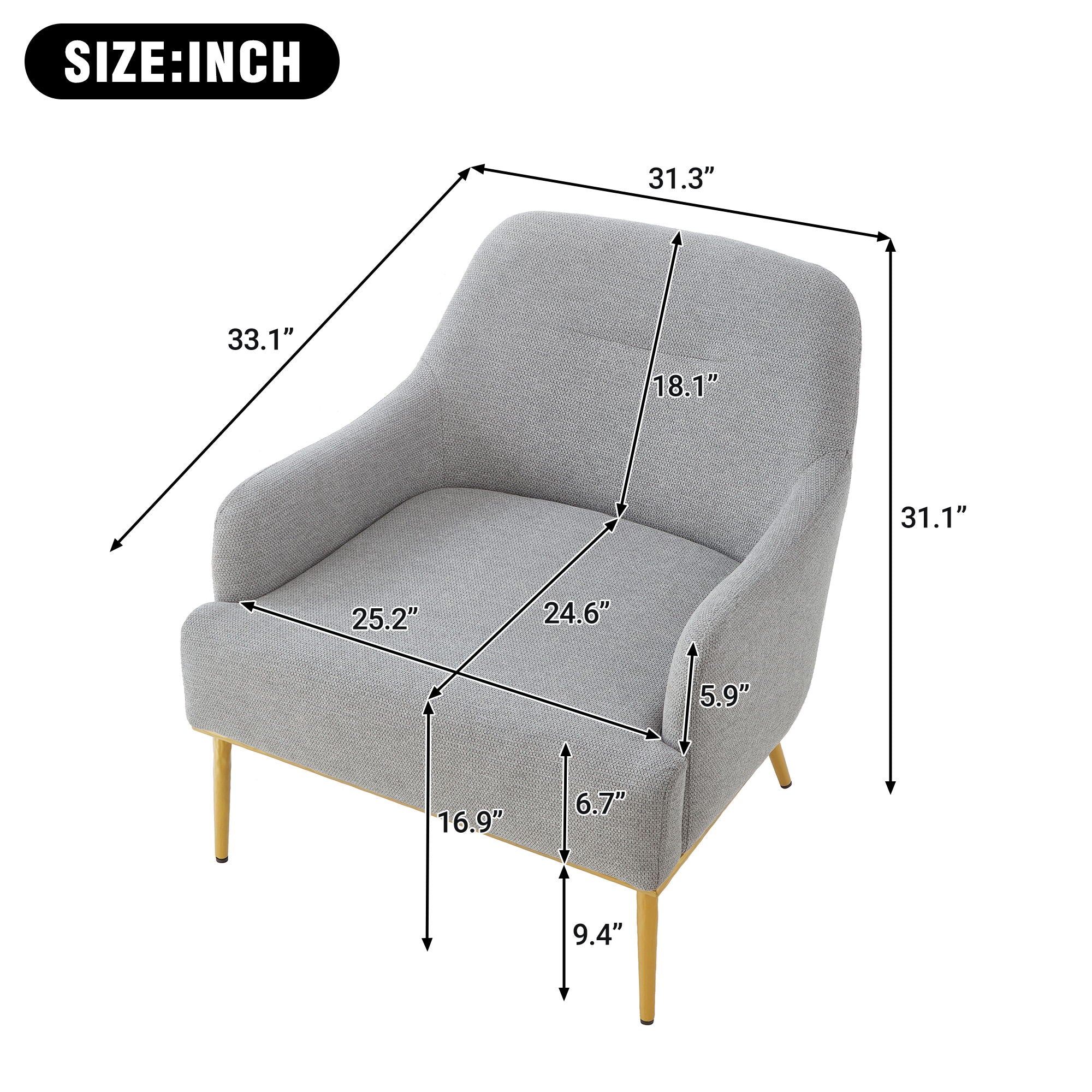 Modern Elegance Accent Chair with Curved Backrest - Image 17