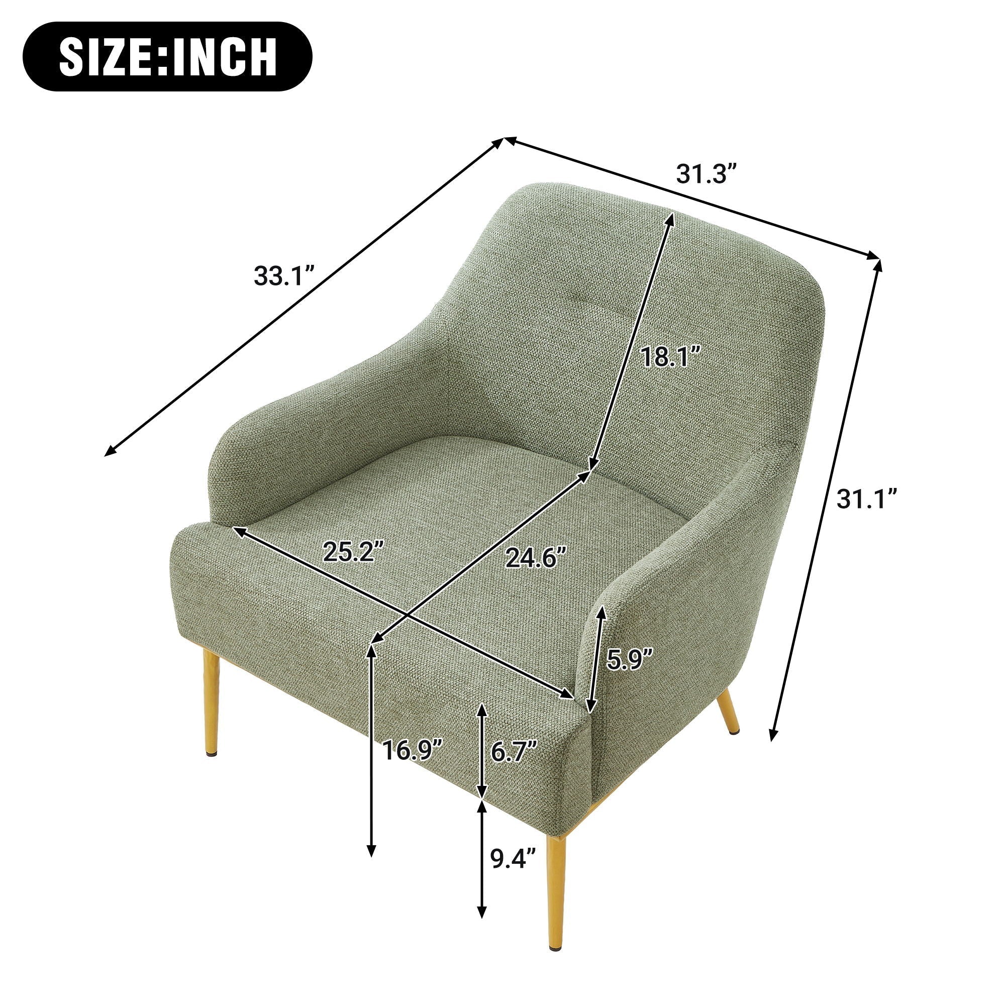 Modern Elegance Accent Chair with Curved Backrest - Image 20