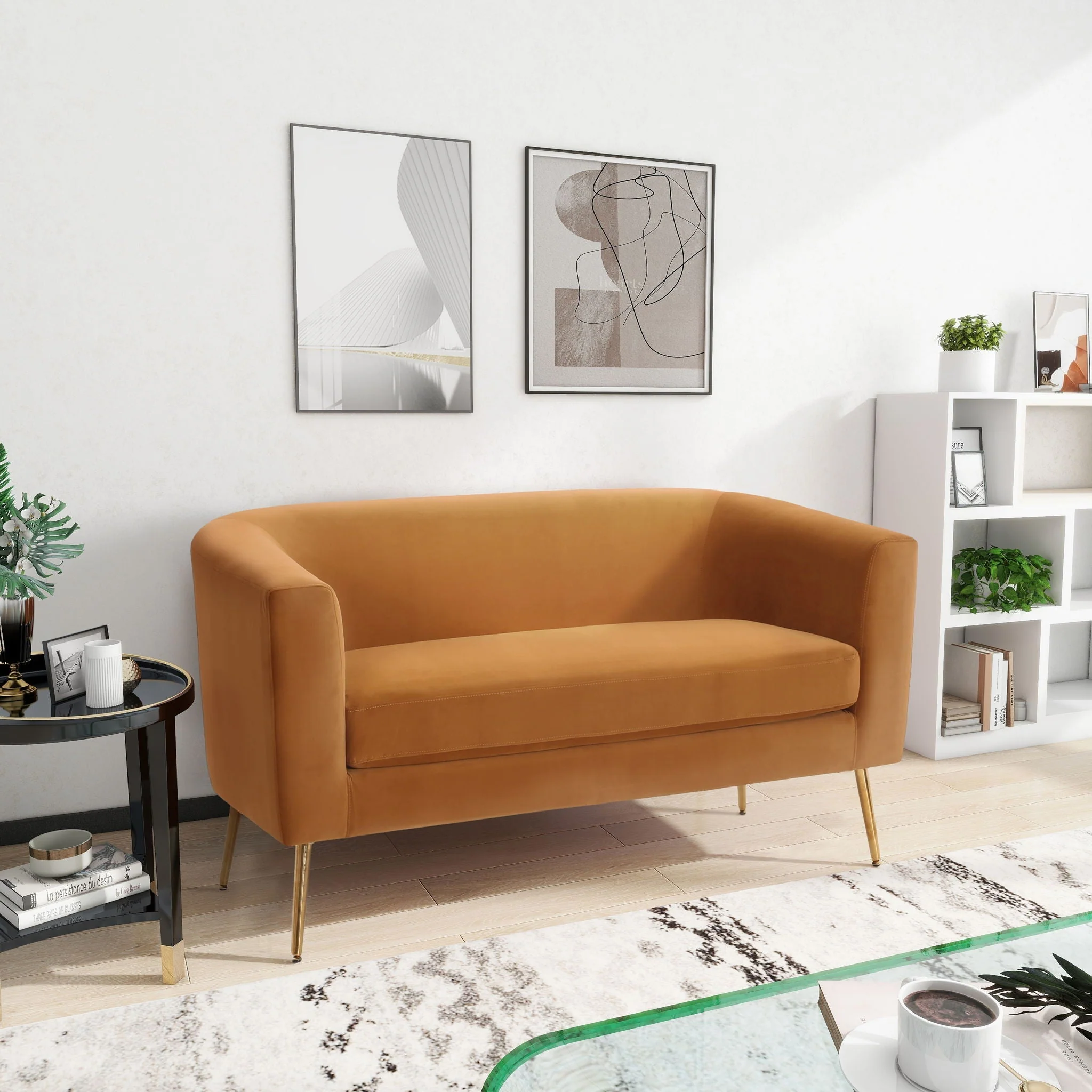 Modern Elegant Design Style Loveseat - Image 7