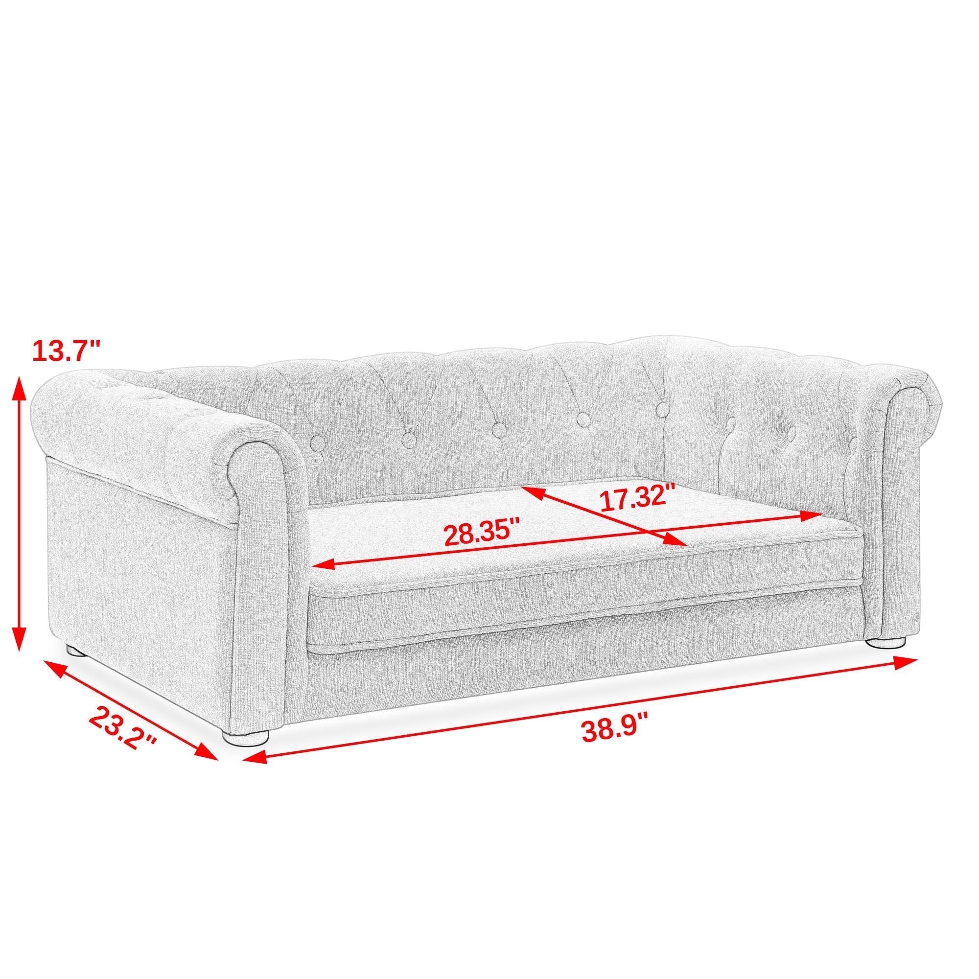 Modern Elegant Rectangle Elevated Pet Bed - Image 3