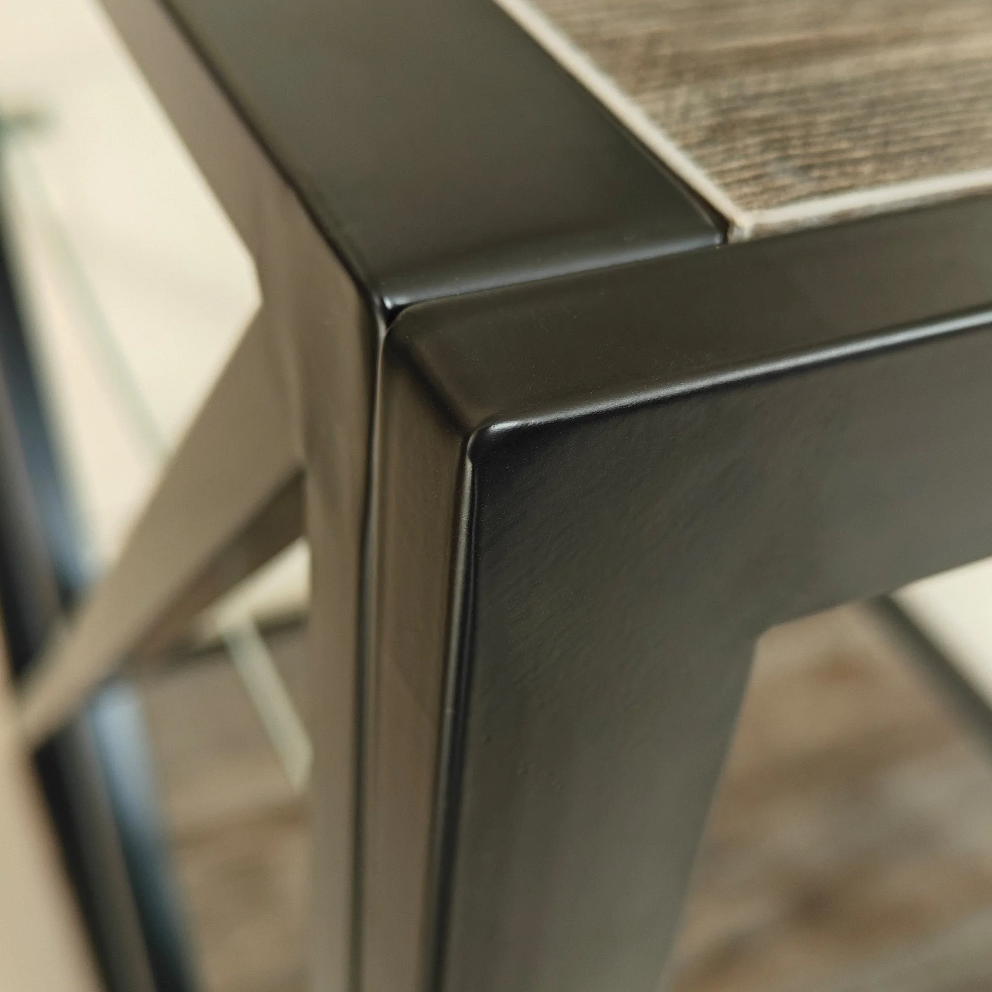 Modern End Table Nightstand with Tempered Glass & Wood Grain MDF - Image 12