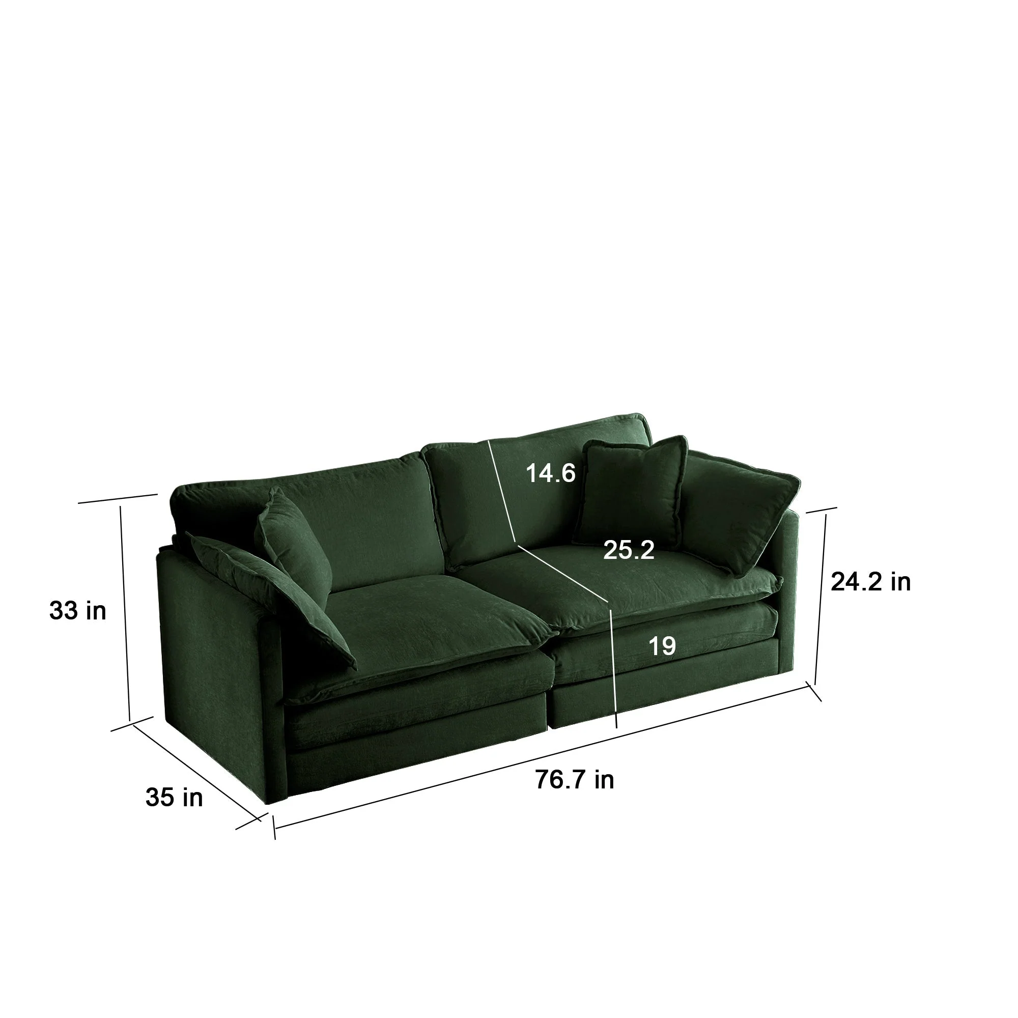 Modern Fabric Loveseat Sofa Couch for Living Room - Image 10