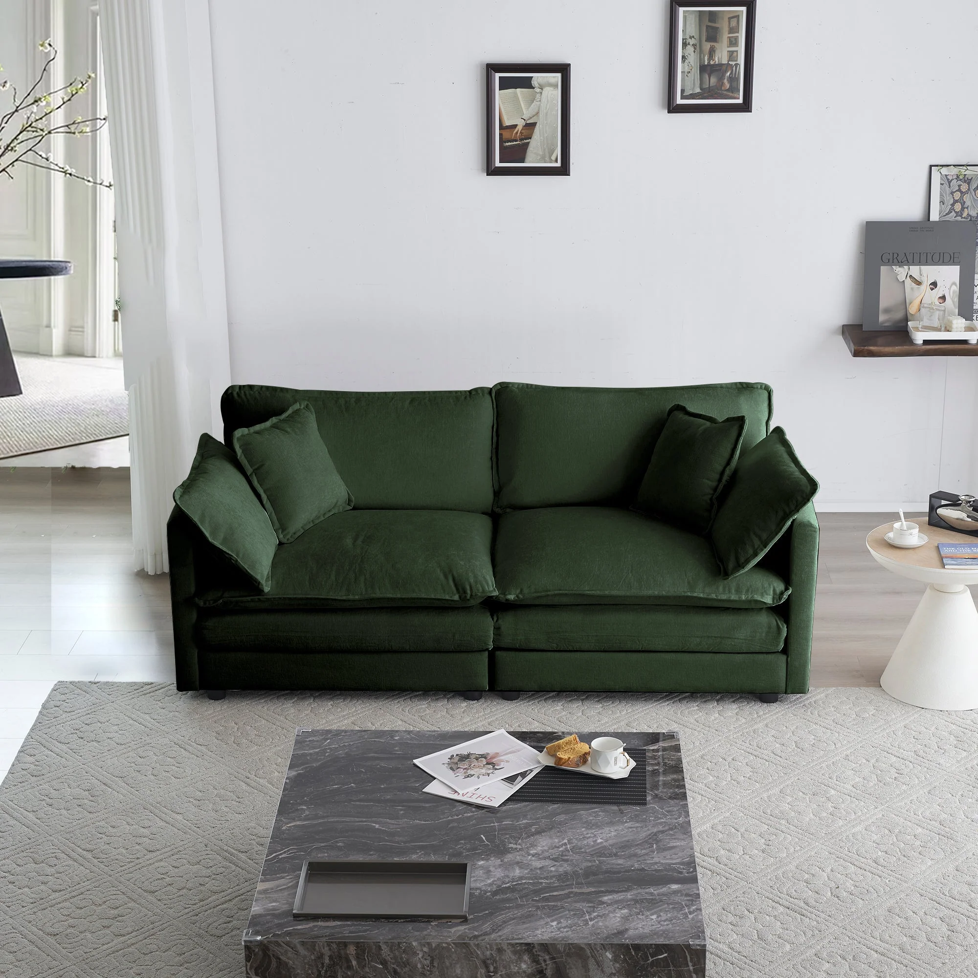 Modern Fabric Loveseat Sofa Couch for Living Room - Image 2