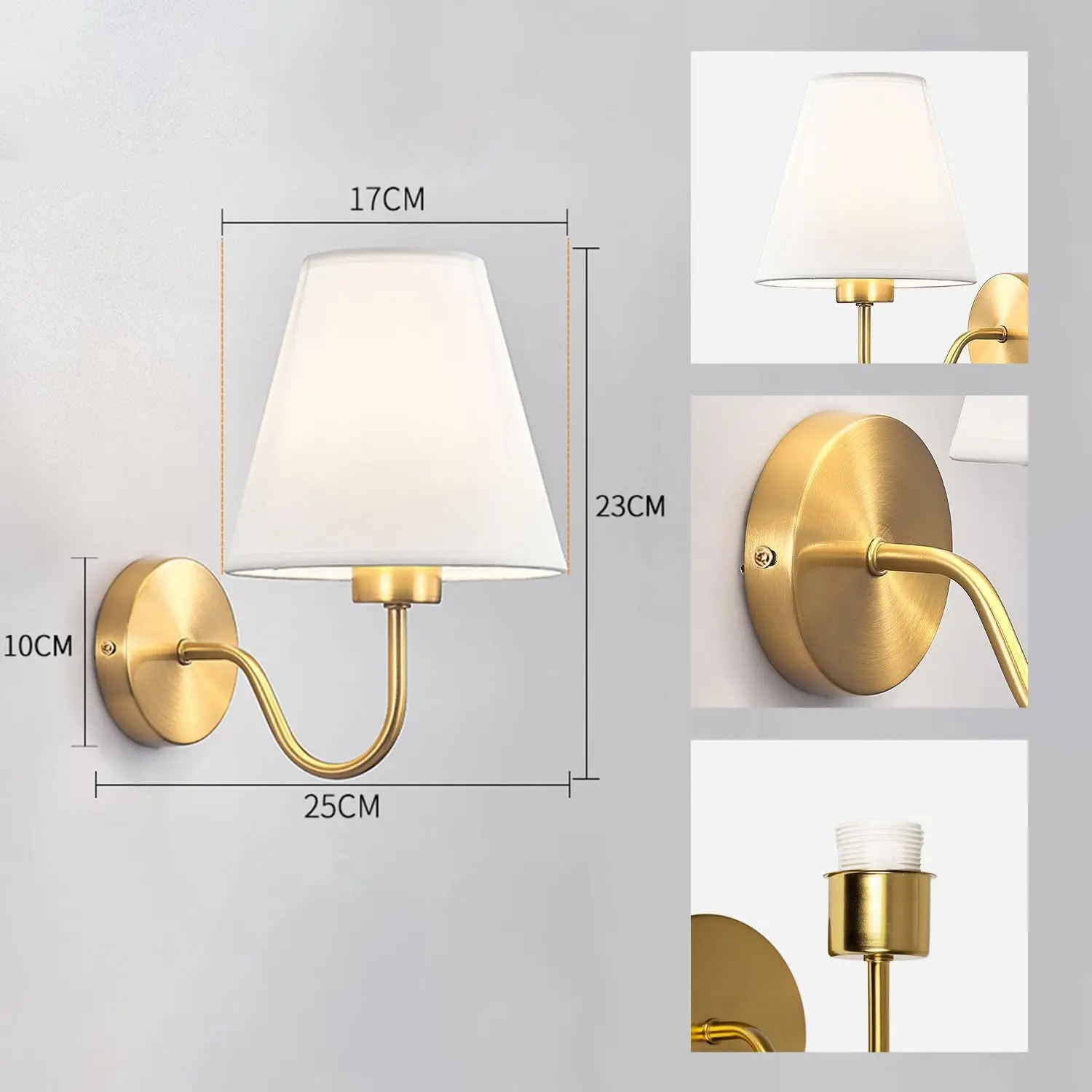 Modern Fabric Wall Lamp – Retro E27 Bedside Sconce Light for Bedroom & Living Room - Image 7