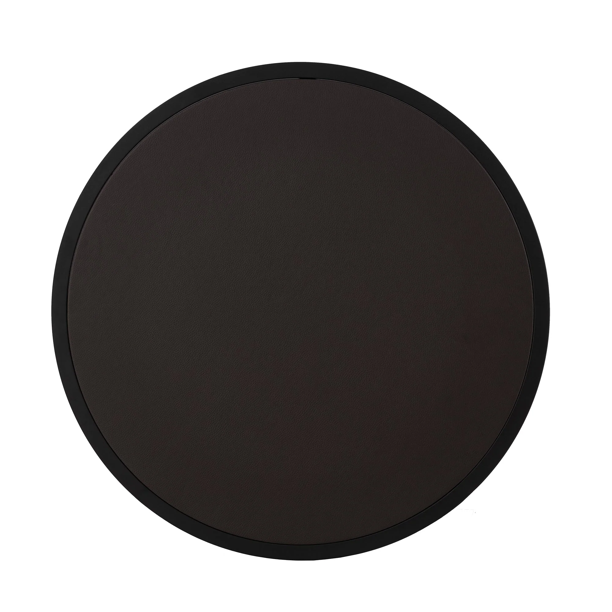 Modern Faux Leather Nesting Round Coffee Table Set - Dark Brown - Image 3