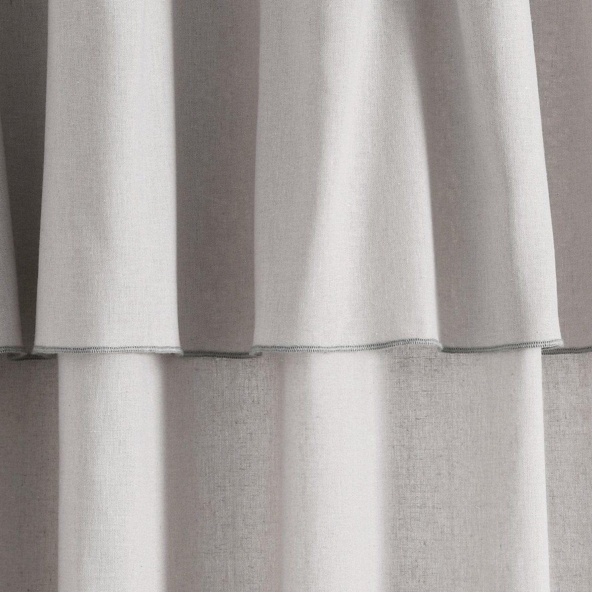 Modern Faux Linen Embroidered Edge With Attached Valance Window Curtain Panel Set - Image 19