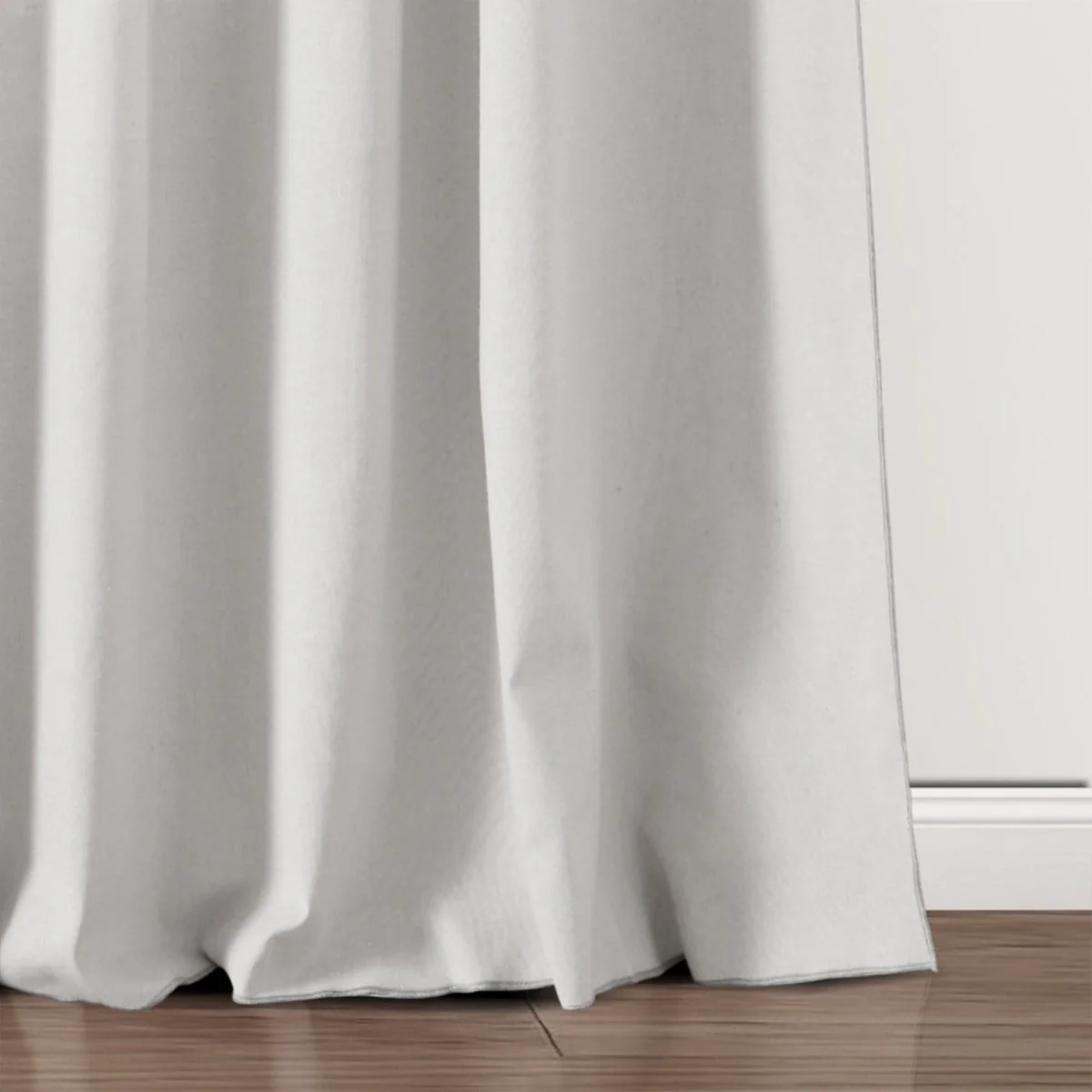 Modern Faux Linen Embroidered Edge With Attached Valance Window Curtain Panel Set - Image 21