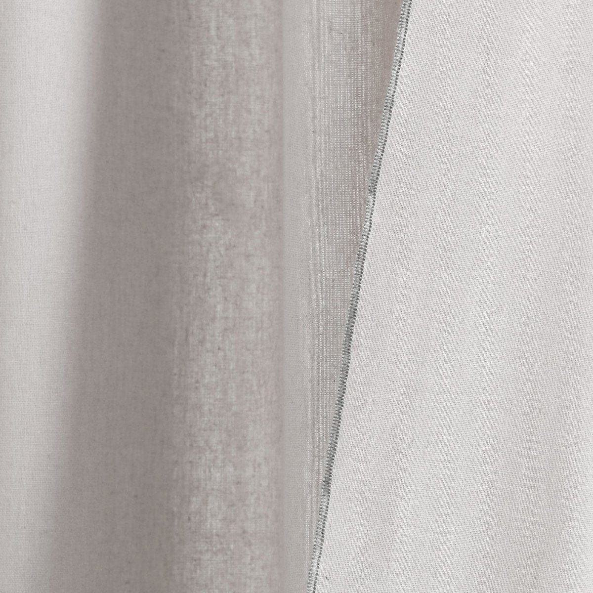 Modern Faux Linen Embroidered Edge With Attached Valance Window Curtain Panel Set - Image 22
