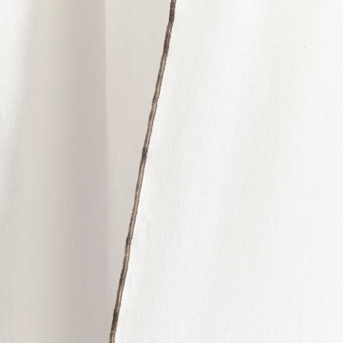 Modern Faux Linen Embroidered Edge With Attached Valance Window Curtain Panel Set - Image 29