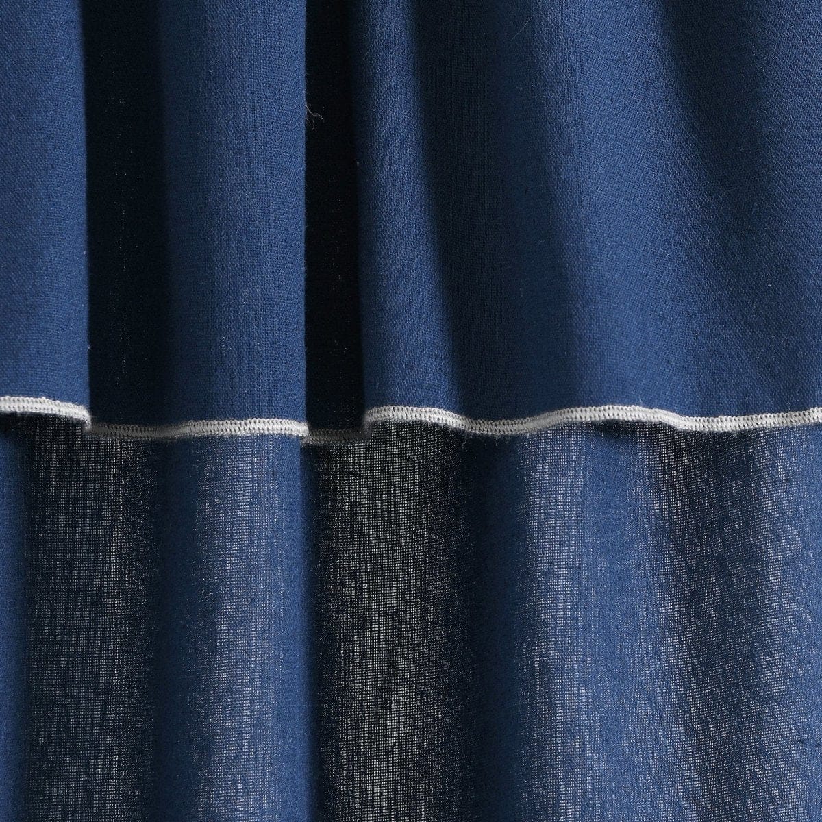 Modern Faux Linen Embroidered Edge With Attached Valance Window Curtain Panel Set - Image 33