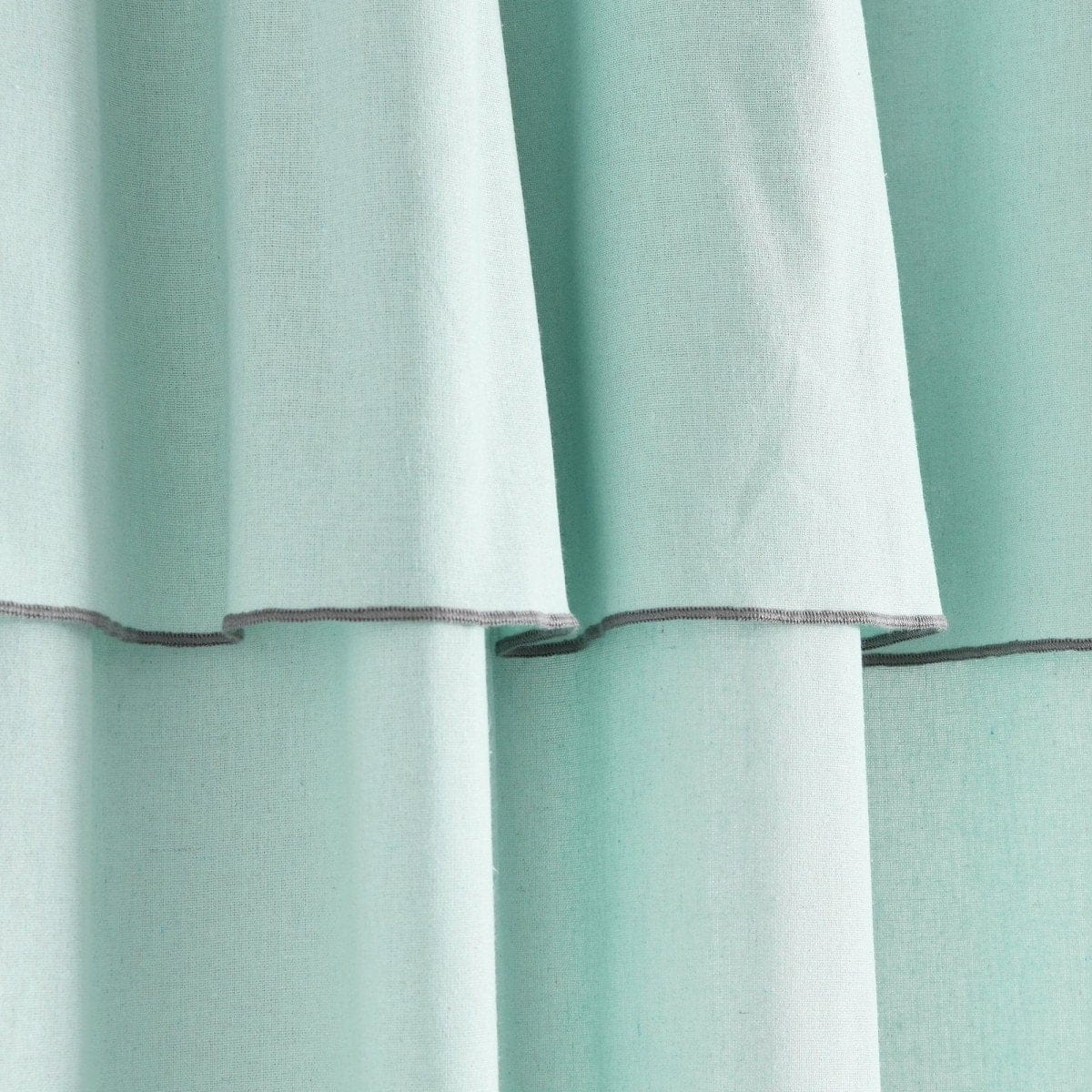 Modern Faux Linen Embroidered Edge With Attached Valance Window Curtain Panel Set - Image 6