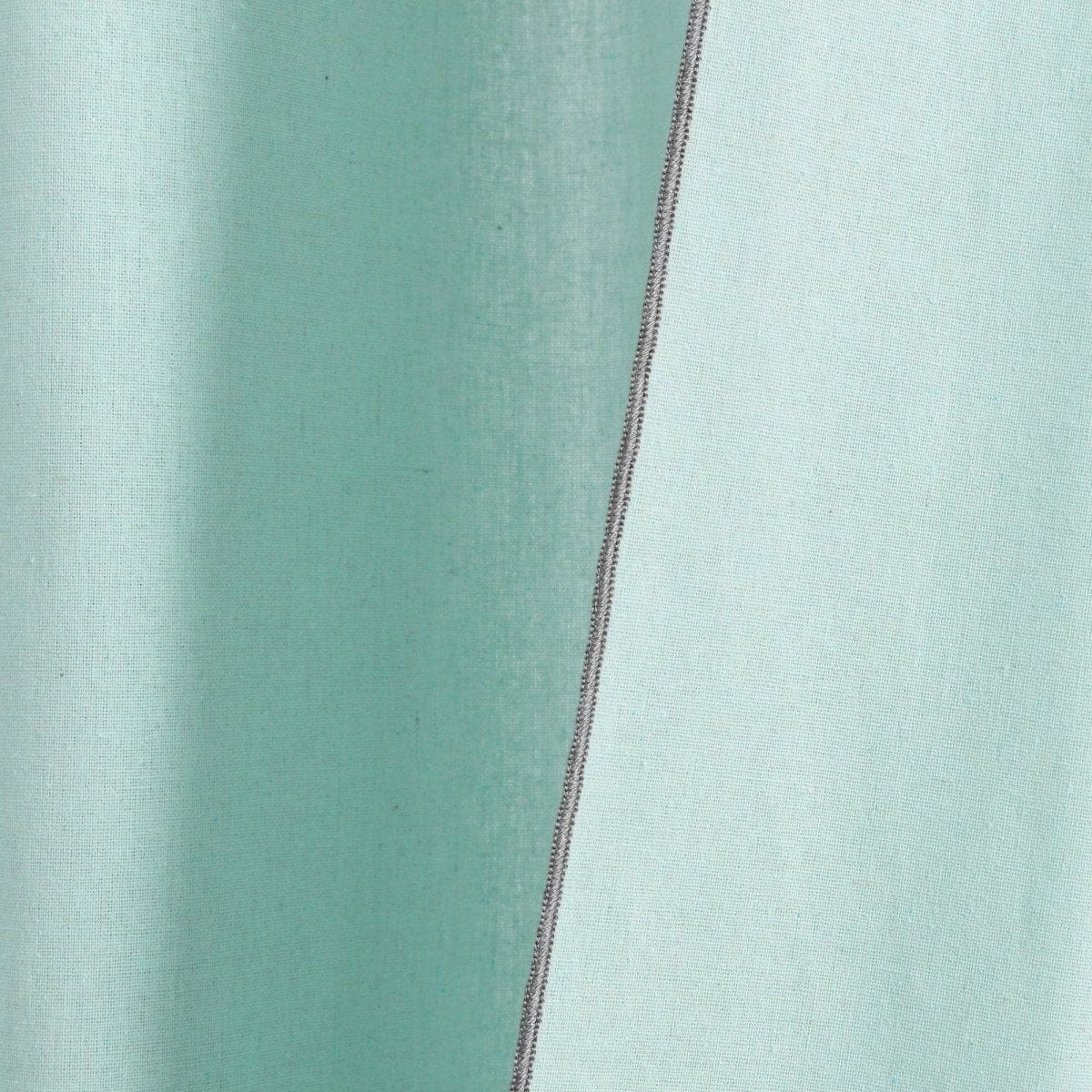 Modern Faux Linen Embroidered Edge With Attached Valance Window Curtain Panel Set - Image 9