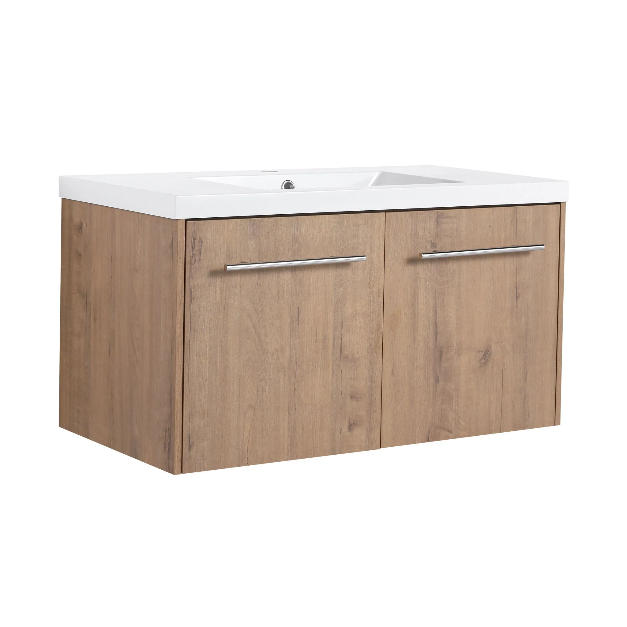 Modern Floating Bathroom Vanity With Resin Sink, Soft Close Doors - Image 2