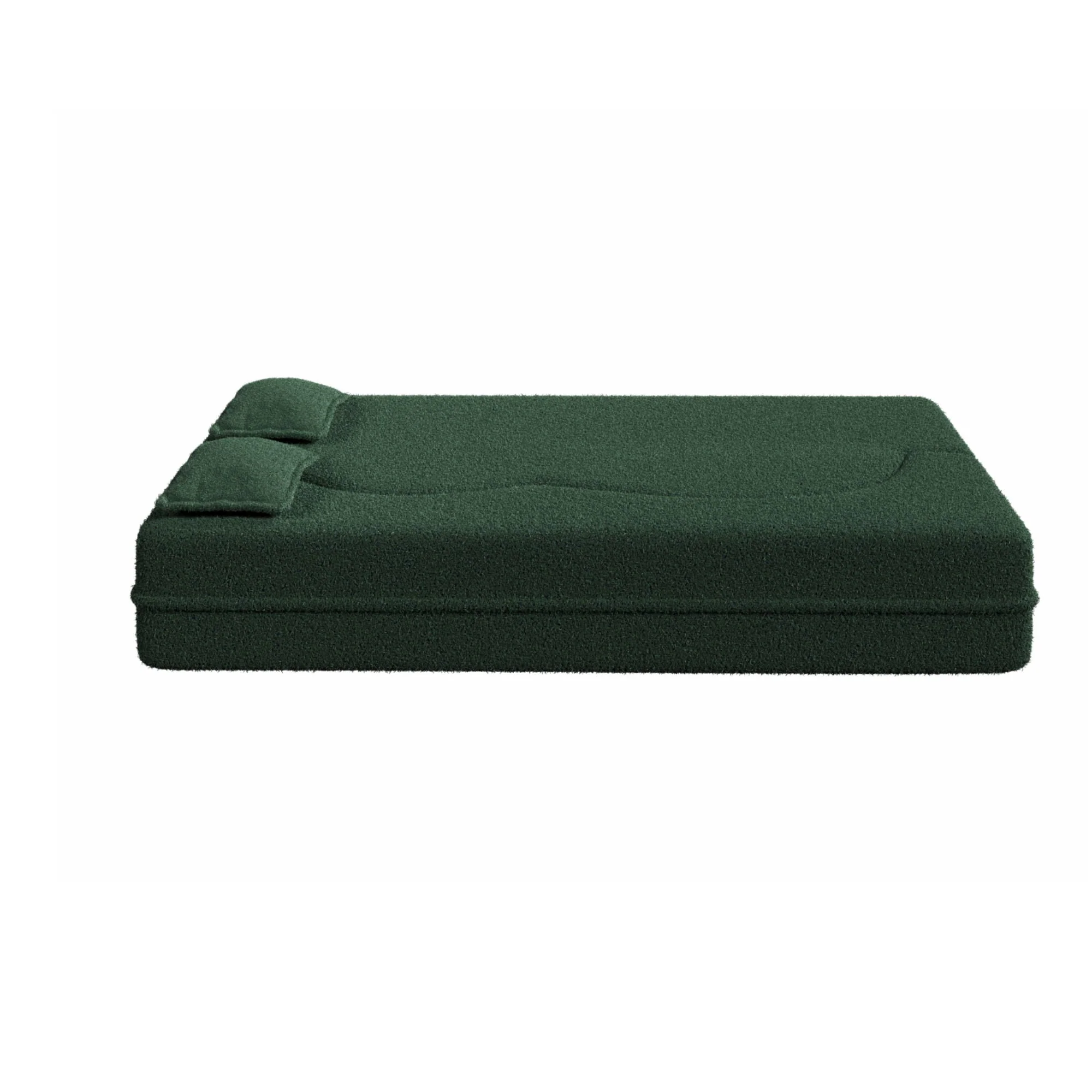 Modern Floor Sofa, With 2 Pillows, Convertible Teddy Fabric Foam Filled Bed - Image 8