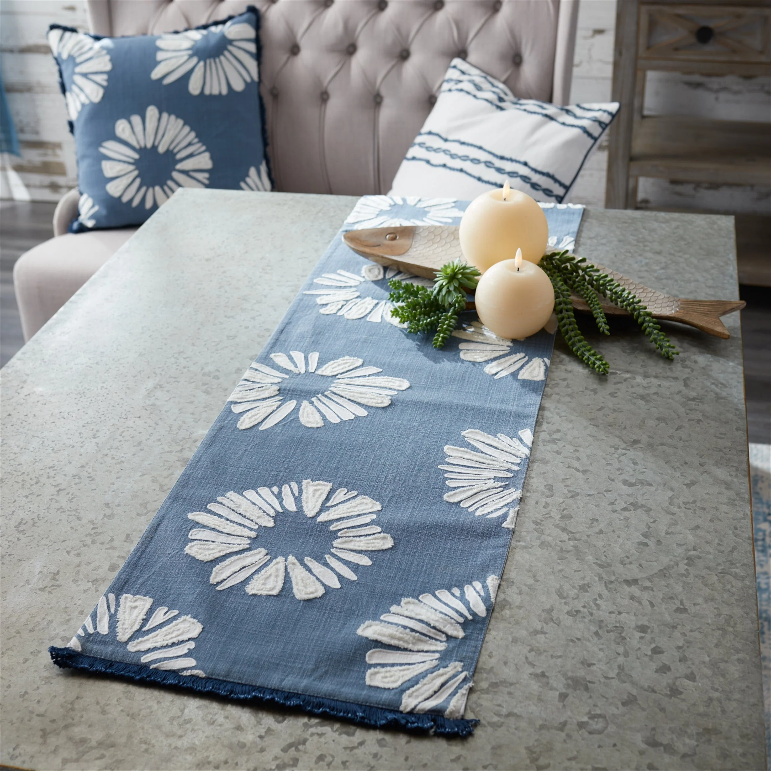 Modern Floral Table Runner 72"L - Image 2