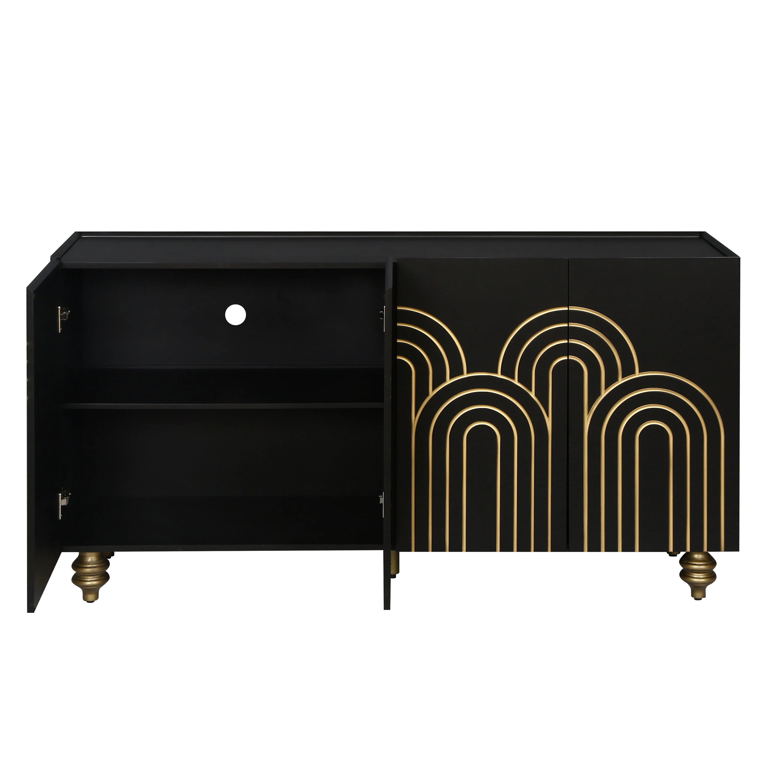 Modern Fluted Sideboard Buffet with Storage - Image 12