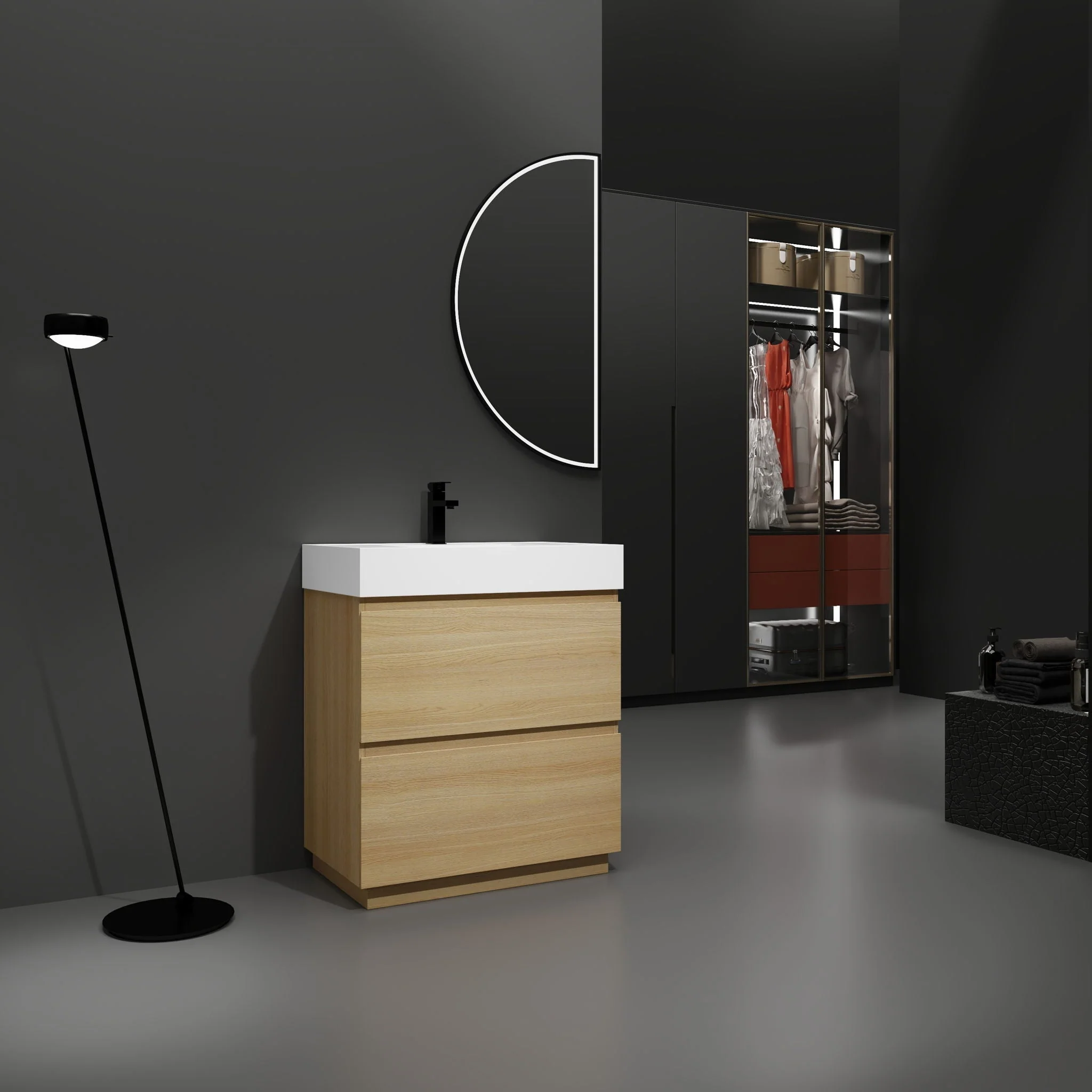 Modern Freestanding Bathroom Vanities With Single Sink Combo - Image 10