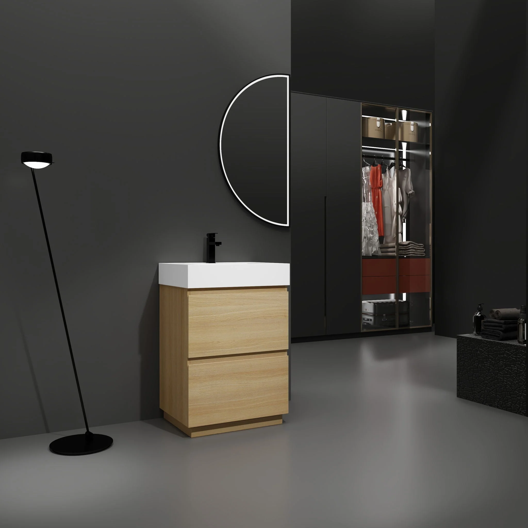 Modern Freestanding Bathroom Vanities With Single Sink Combo - Image 16