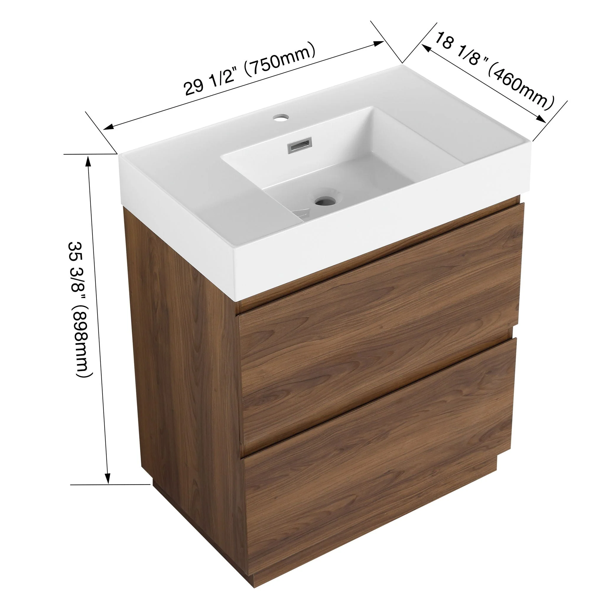Modern Freestanding Bathroom Vanities With Single Sink Combo - Image 8