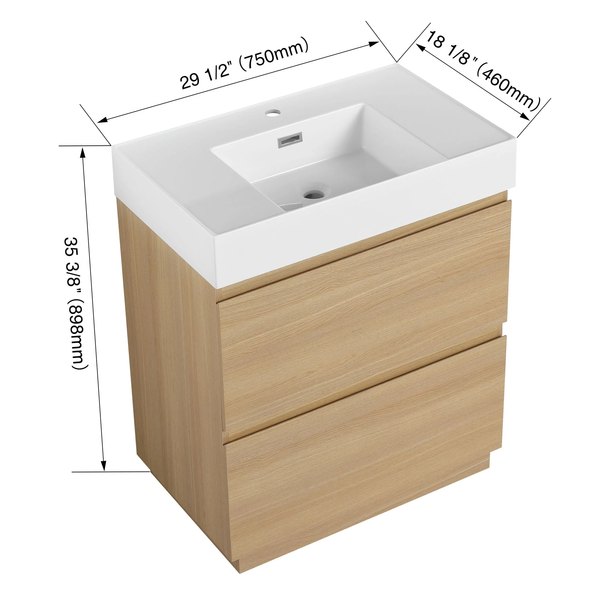 Modern Freestanding Bathroom Vanities With Single Sink Combo - Image 9