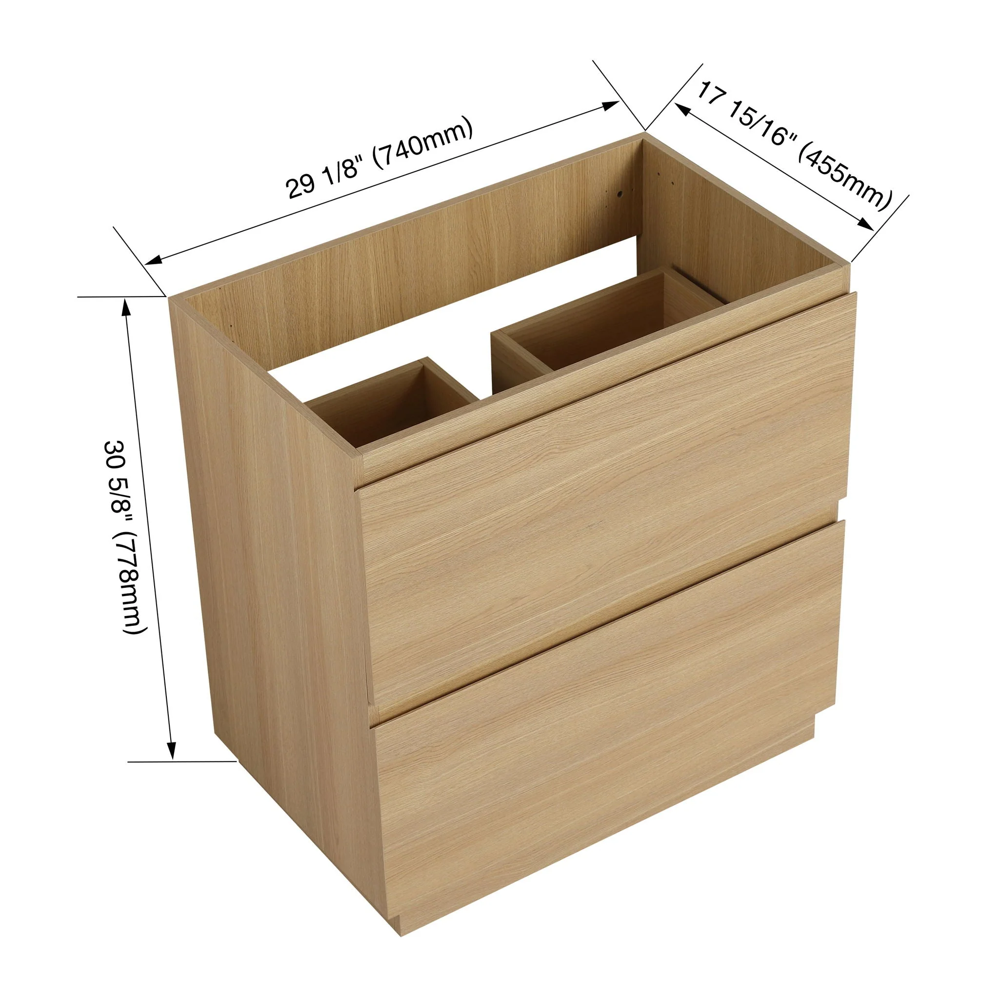 Modern Freestanding Bathroom Vanity Cabinet With Double Drawer - Image 6