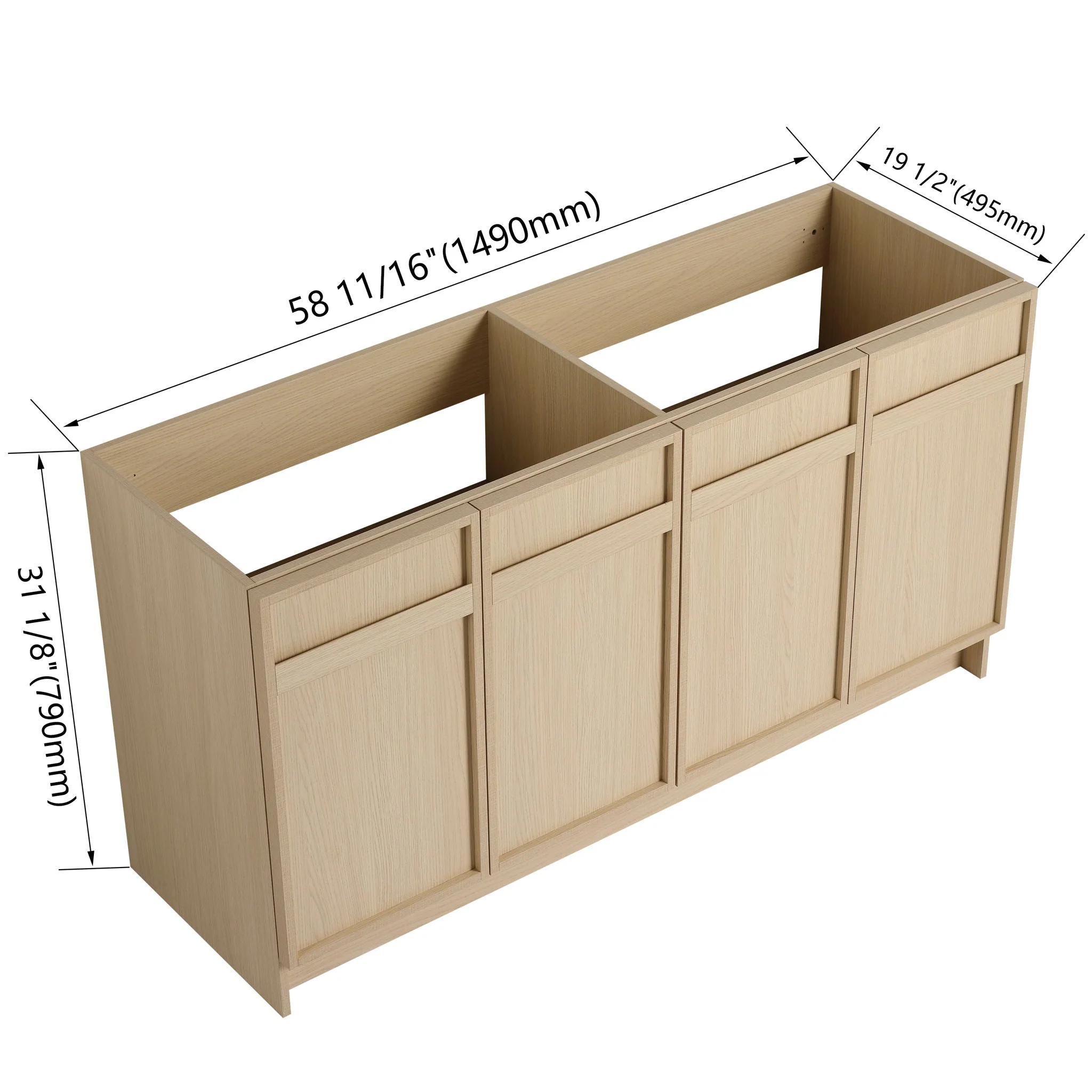 Modern Freestanding Bathroom Vanity & Soft Close Cabinet Doors - Image 3