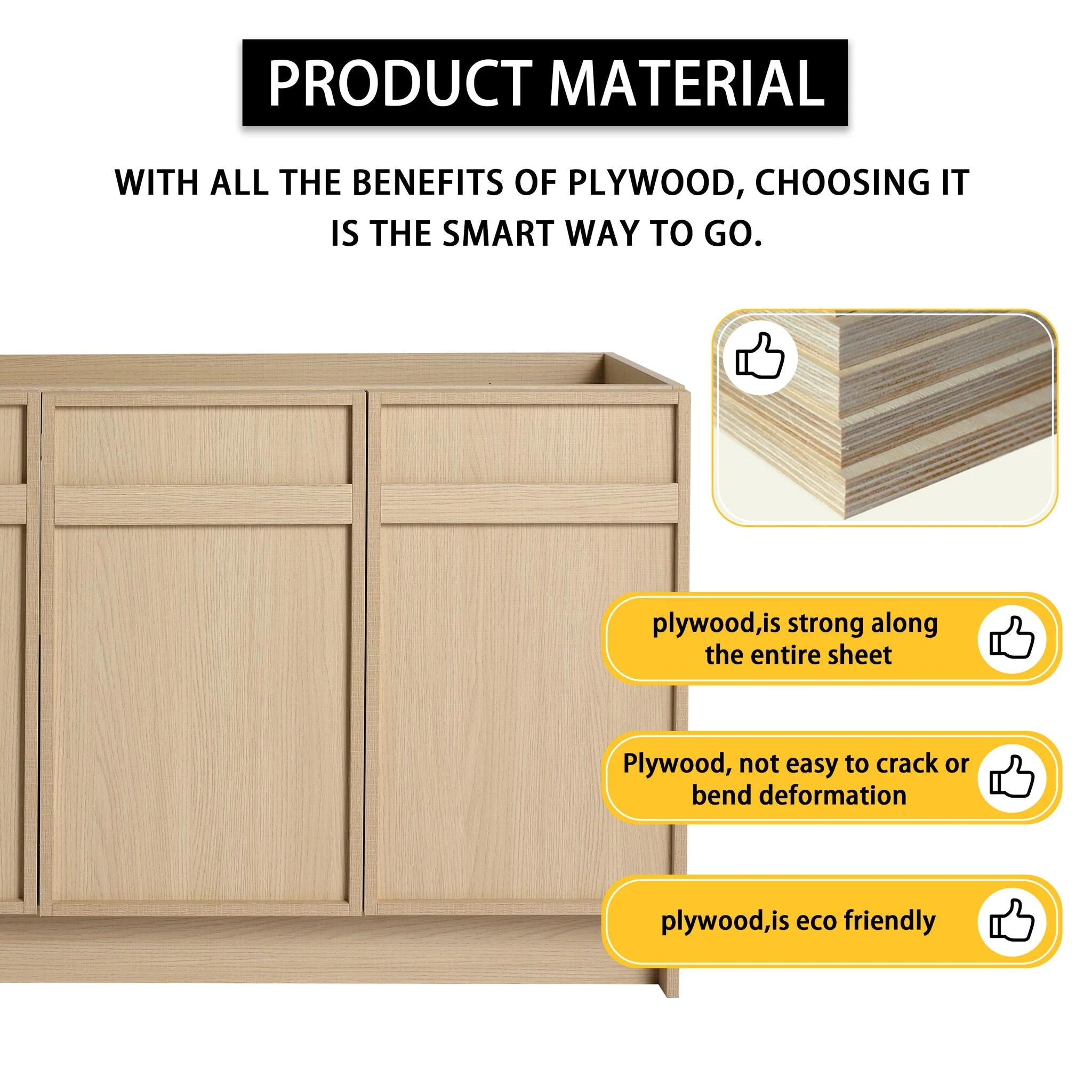 Modern Freestanding Bathroom Vanity & Soft Close Cabinet Doors - Image 5