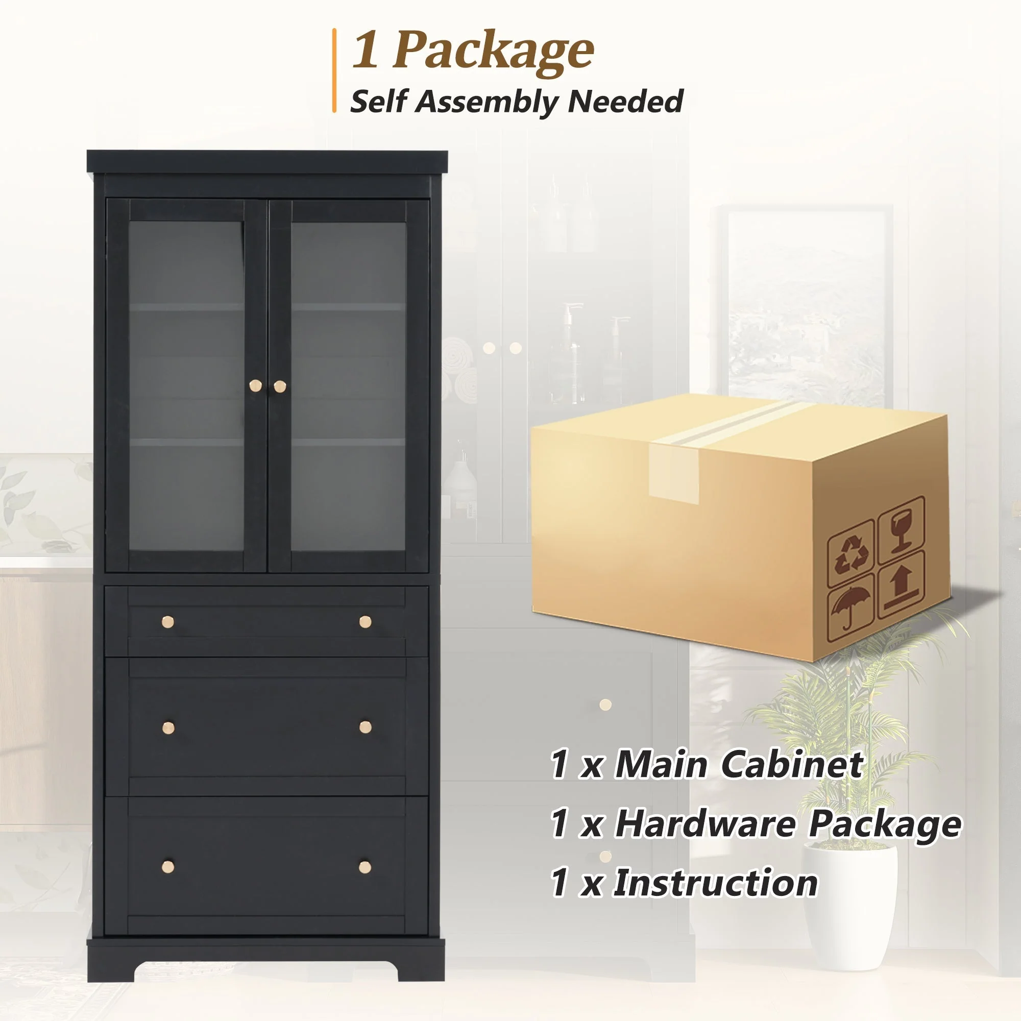 Modern Freestanding Tall Bathroom Cabinet - Image 10