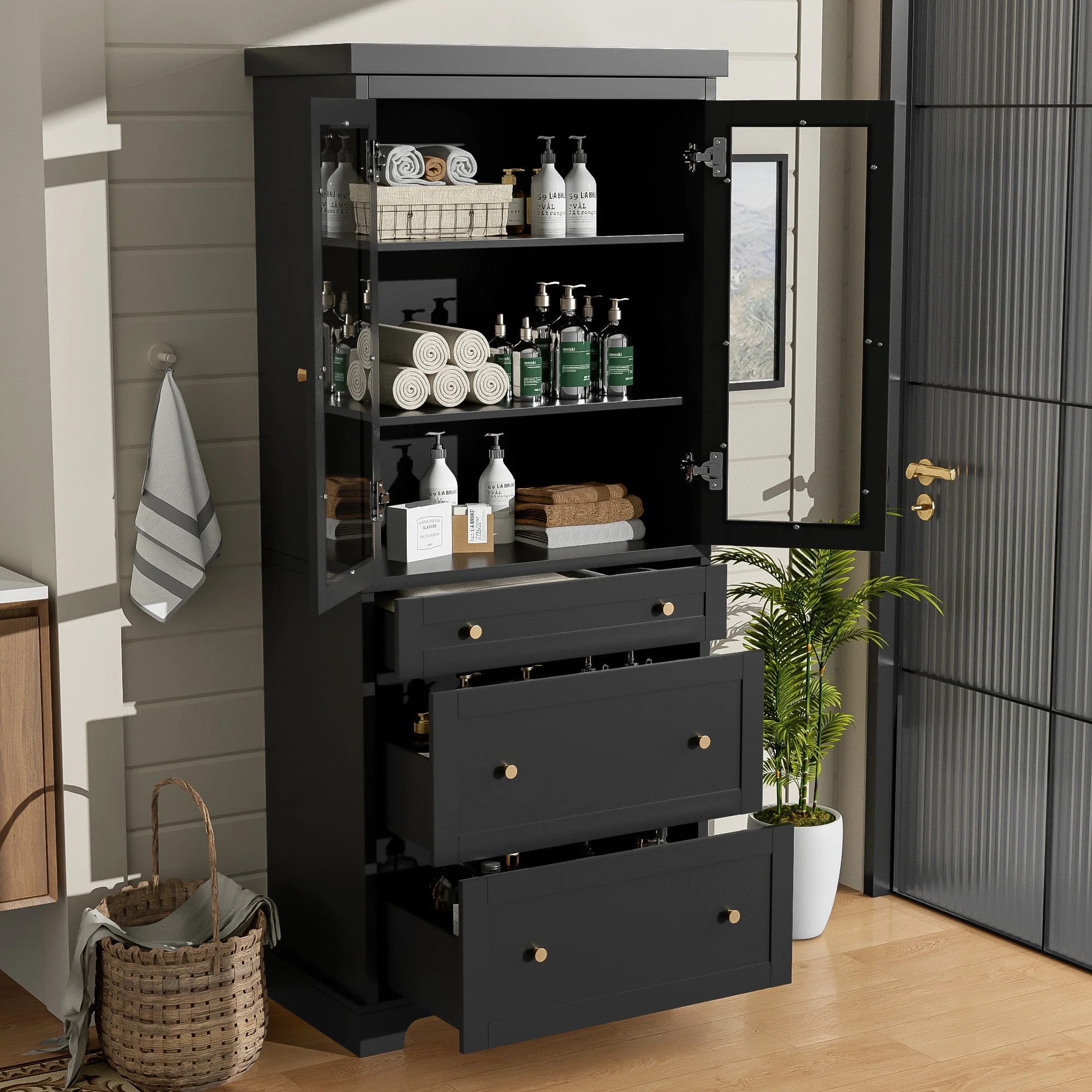 Modern Freestanding Tall Bathroom Cabinet - Image 5