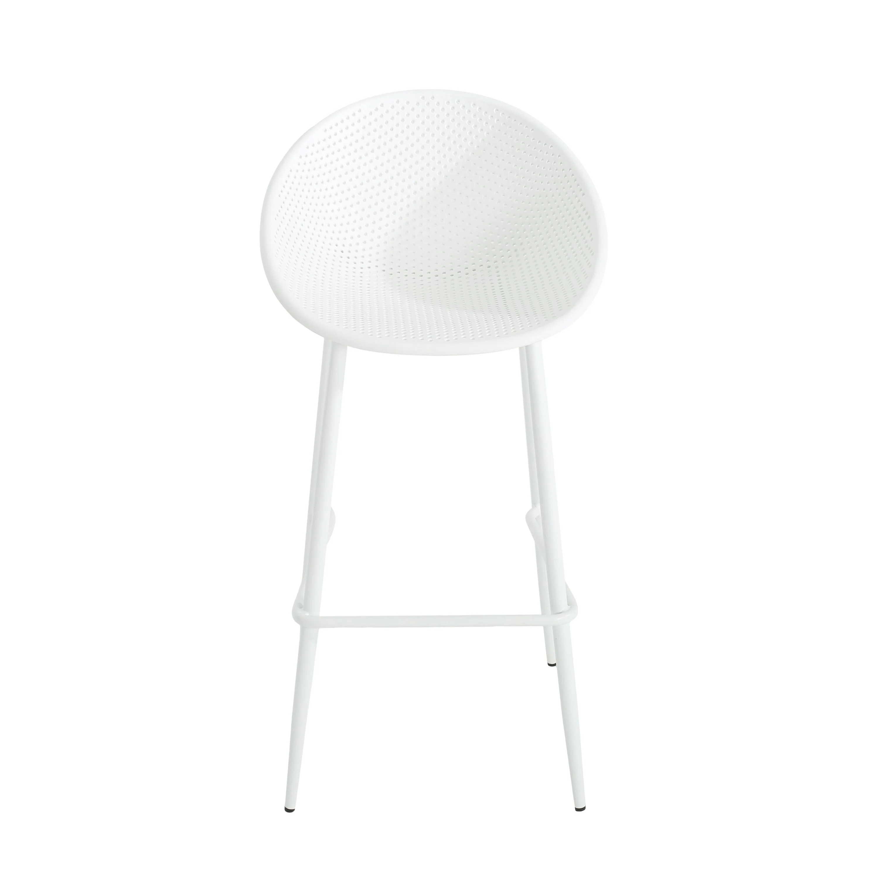Modern Gable Outdoor Barstool Set of 2 in White - Image 4