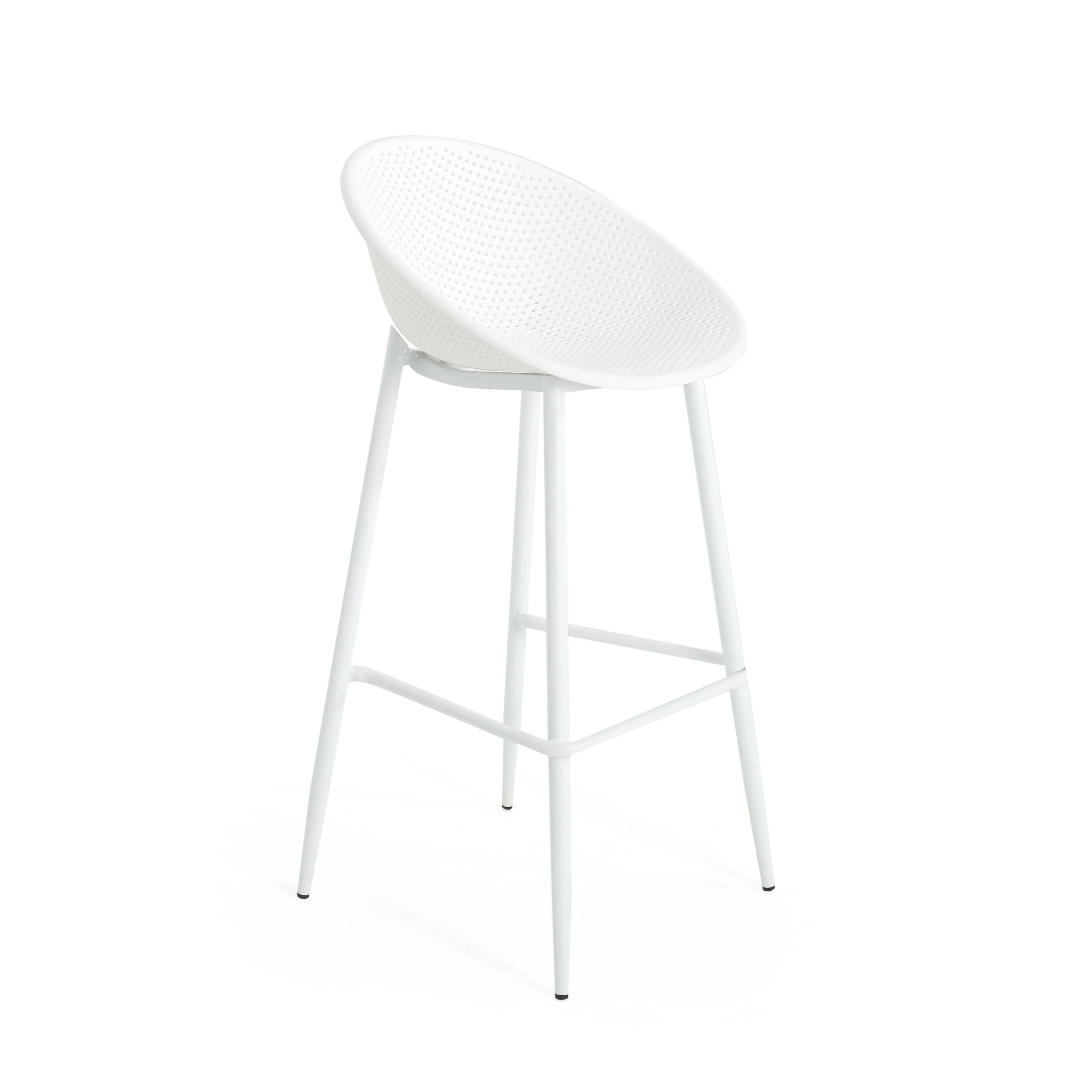 Modern Gable Outdoor Barstool Set of 2 in White - Image 5