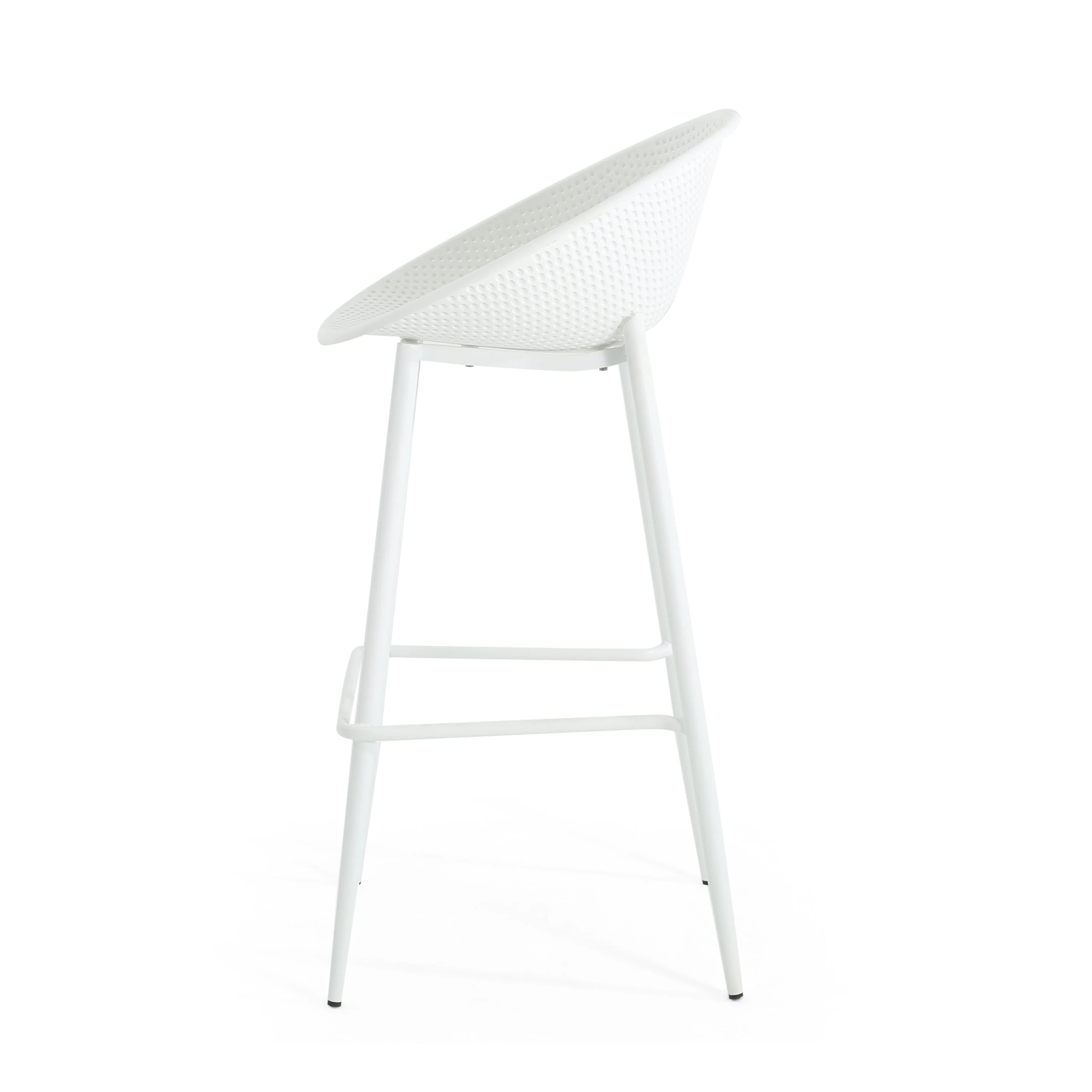 Modern Gable Outdoor Barstool Set of 2 in White - Image 6