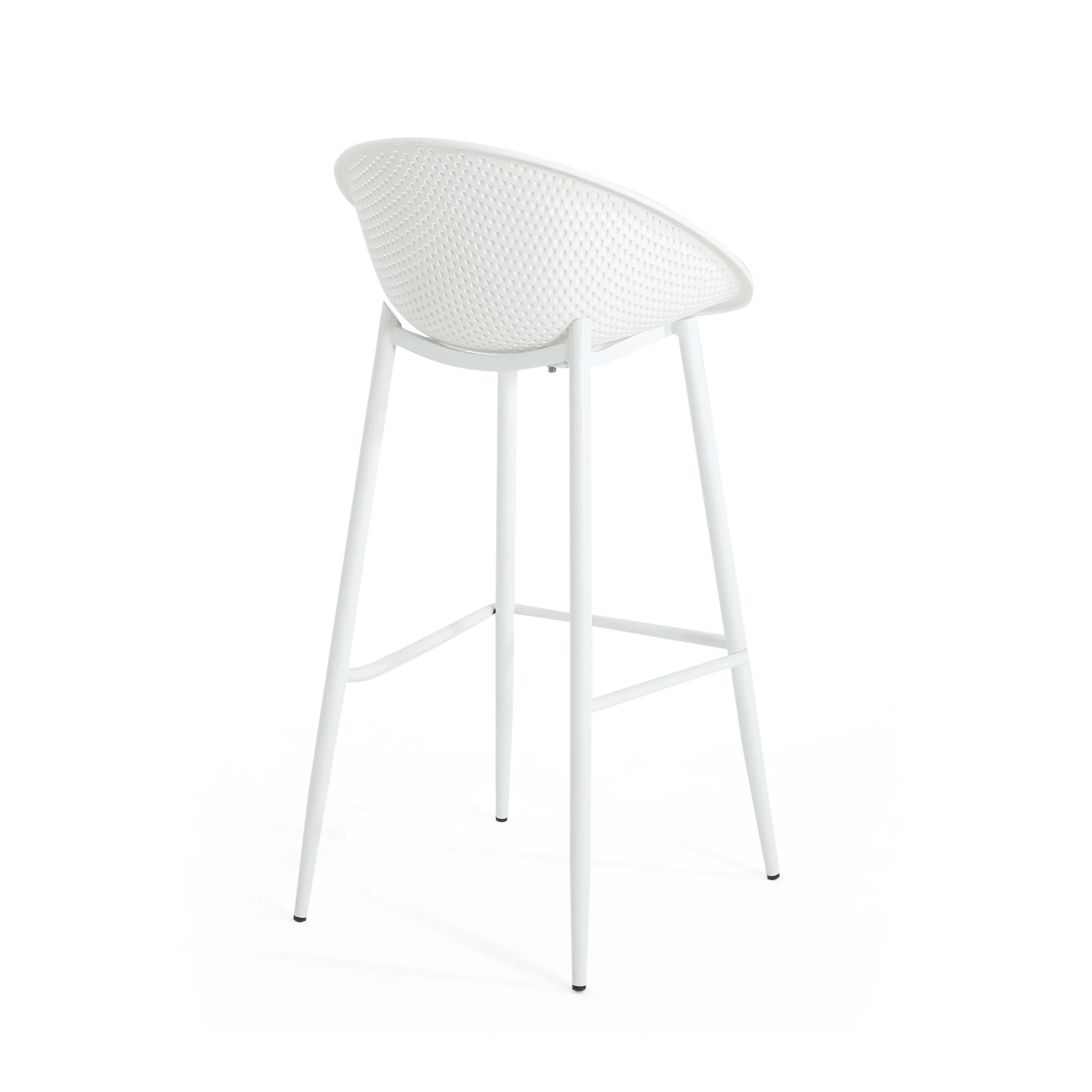 Modern Gable Outdoor Barstool Set of 2 in White - Image 7