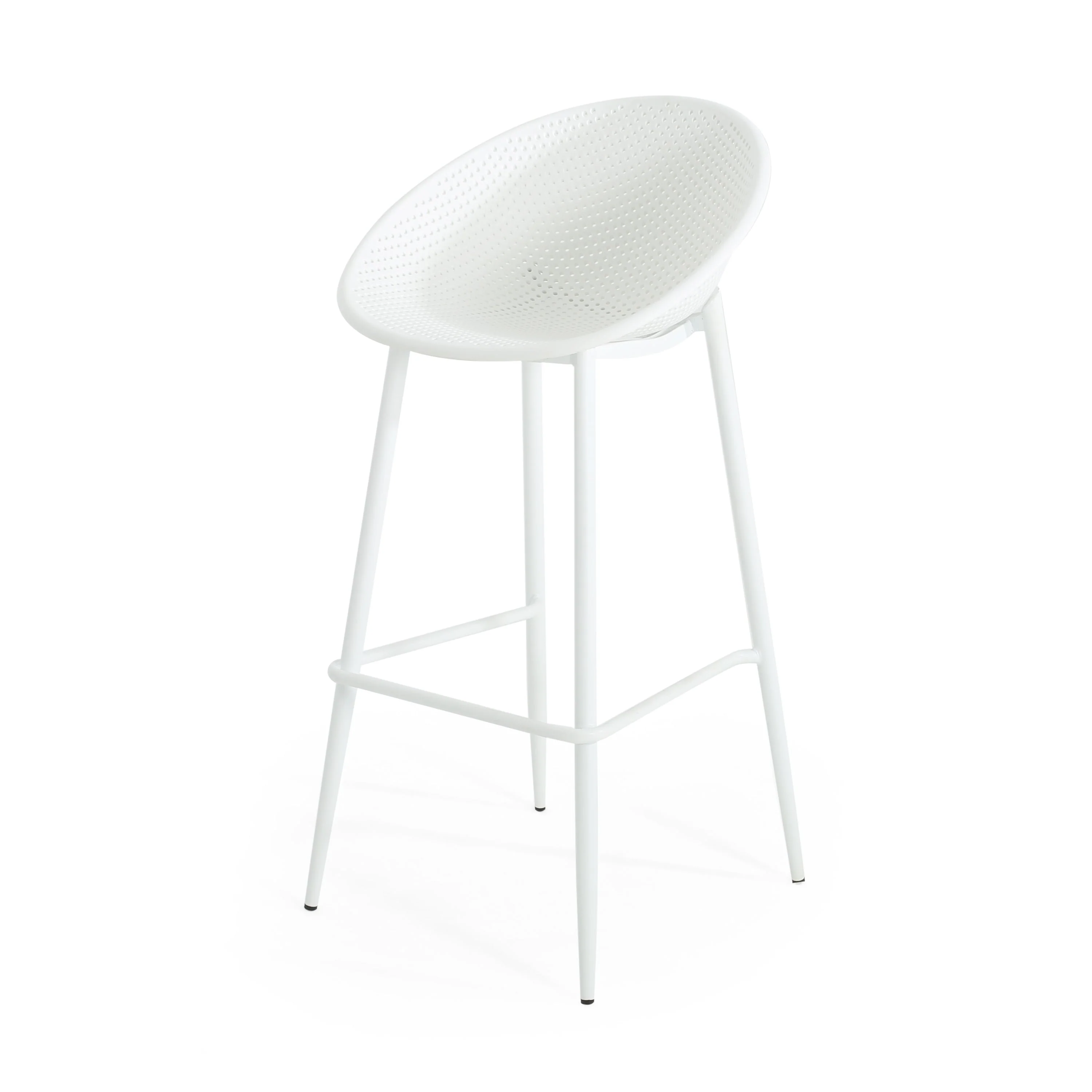 Modern Gable Outdoor Barstool Set of 2 in White - Image 8