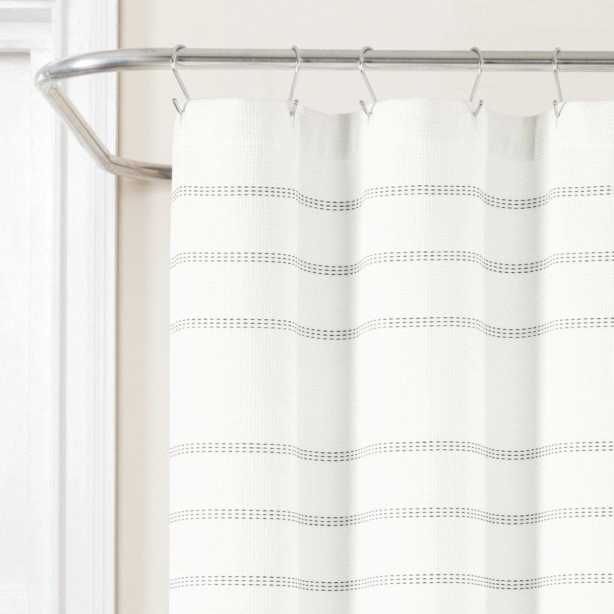 Modern Galaxy Waffle Woven Cotton Blend Shower Curtain - Image 3