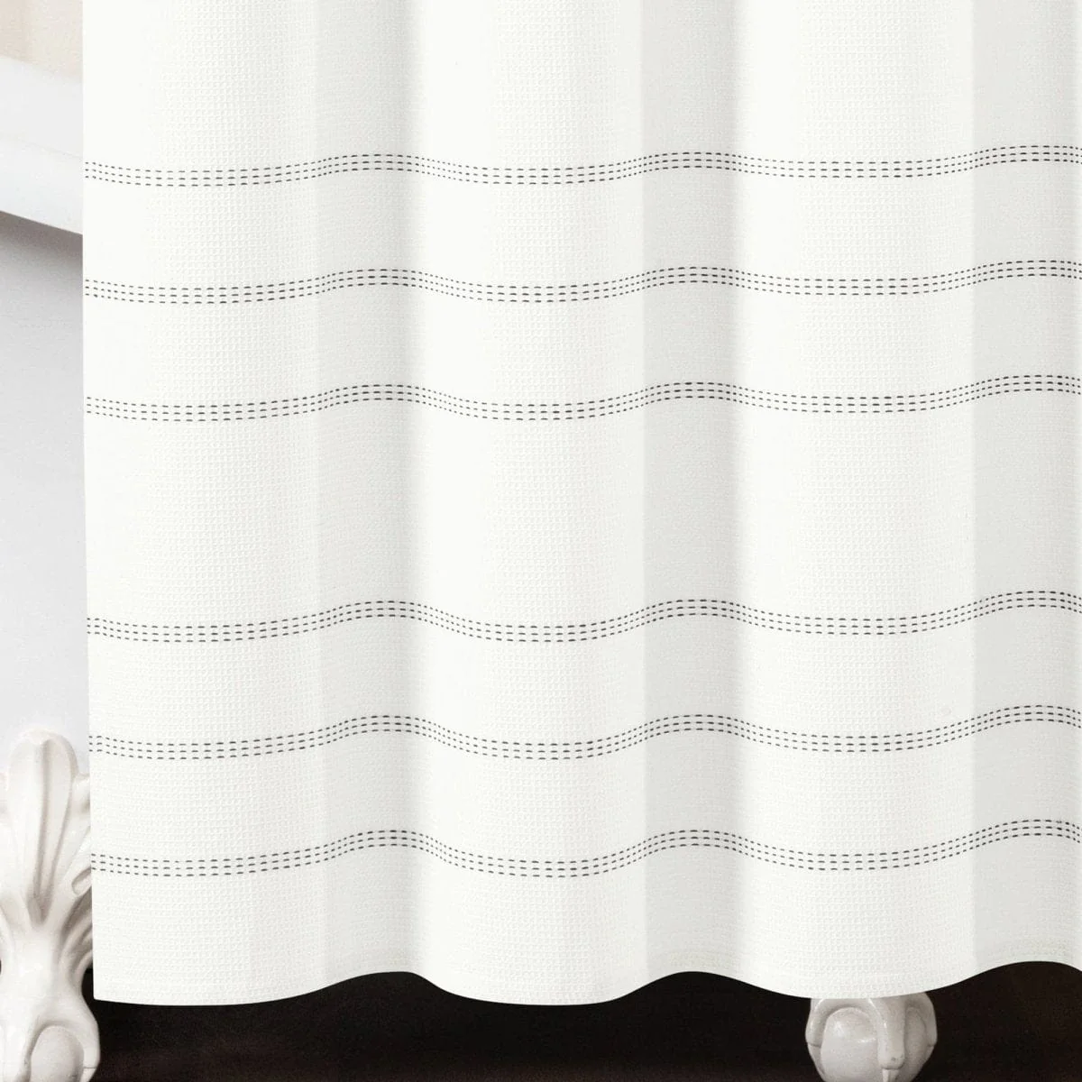 Modern Galaxy Waffle Woven Cotton Blend Shower Curtain - Image 5