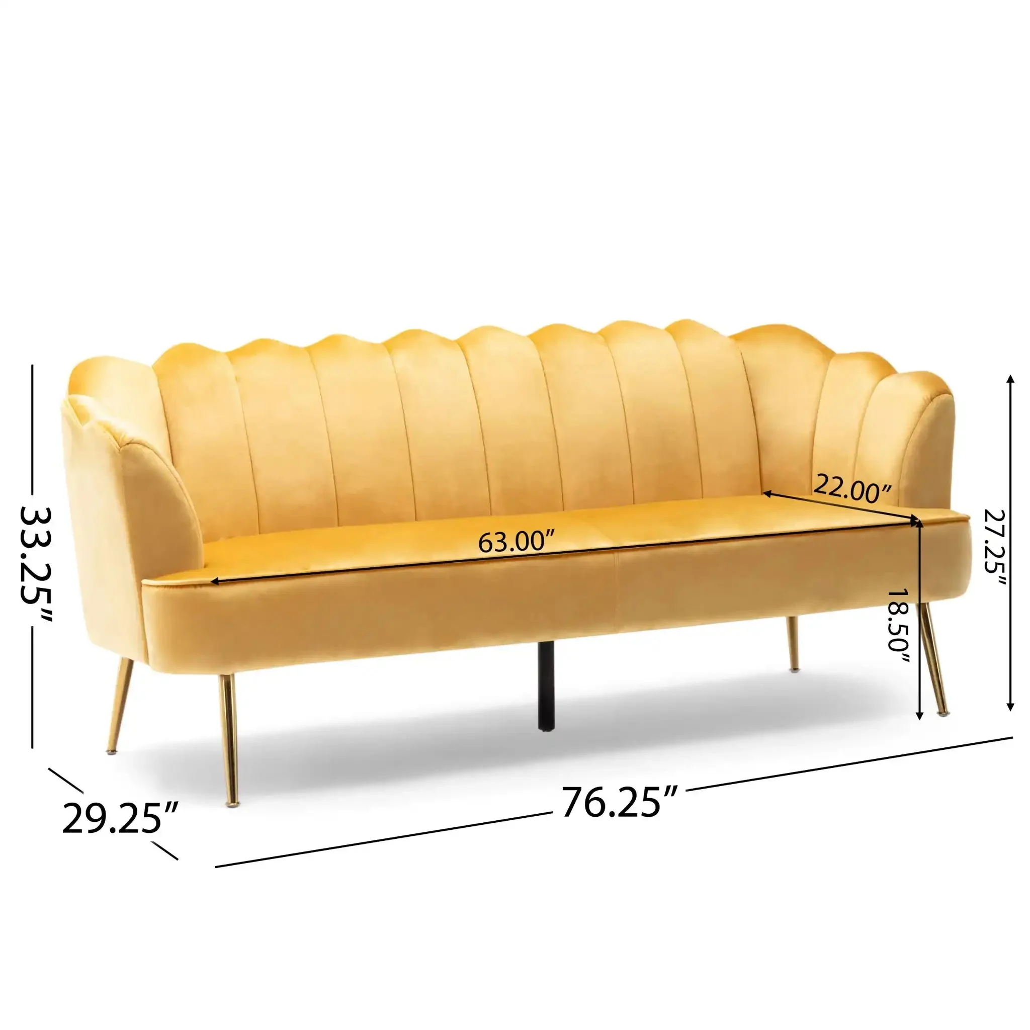 Modern Glam 3 Seater Sofa With Texture - Image 10