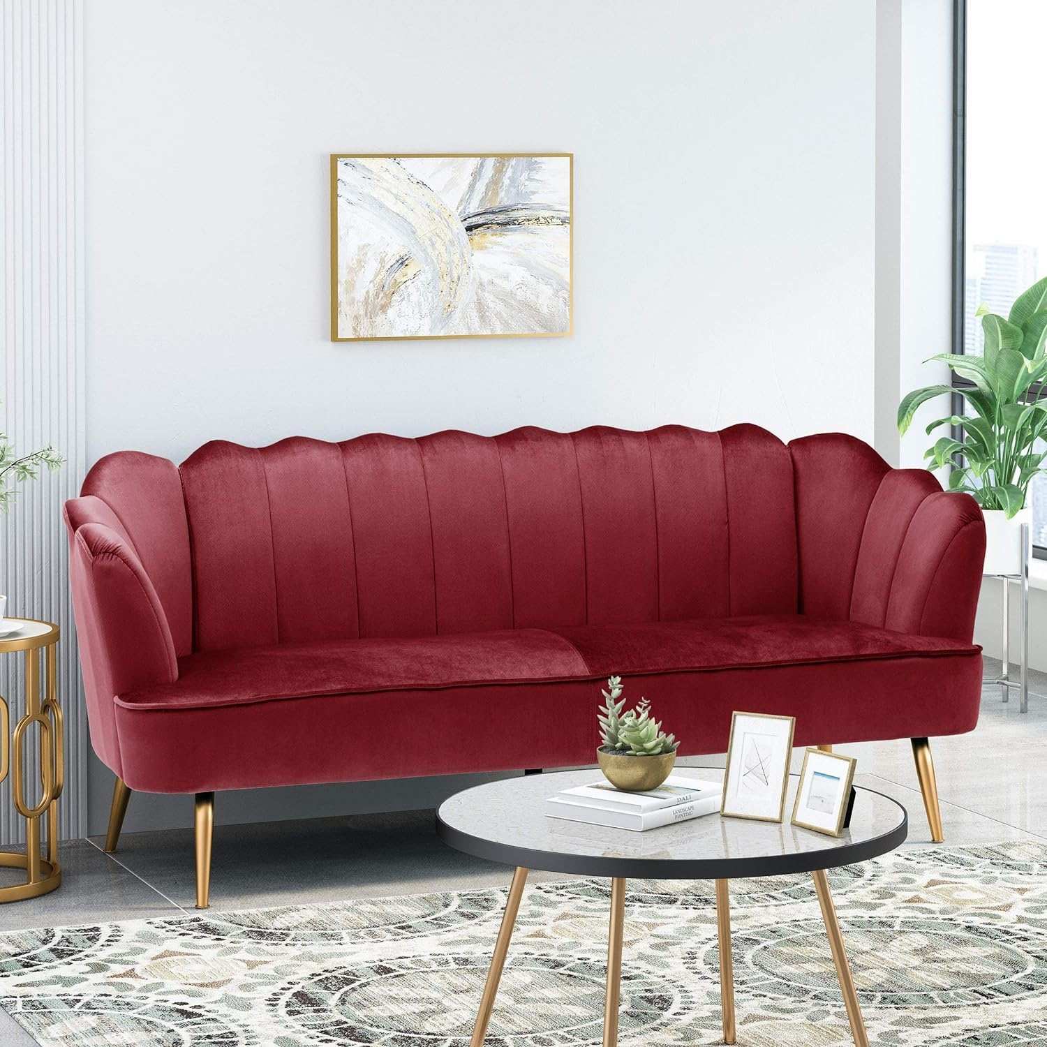 Modern Glam 3 Seater Sofa With Texture - Image 20