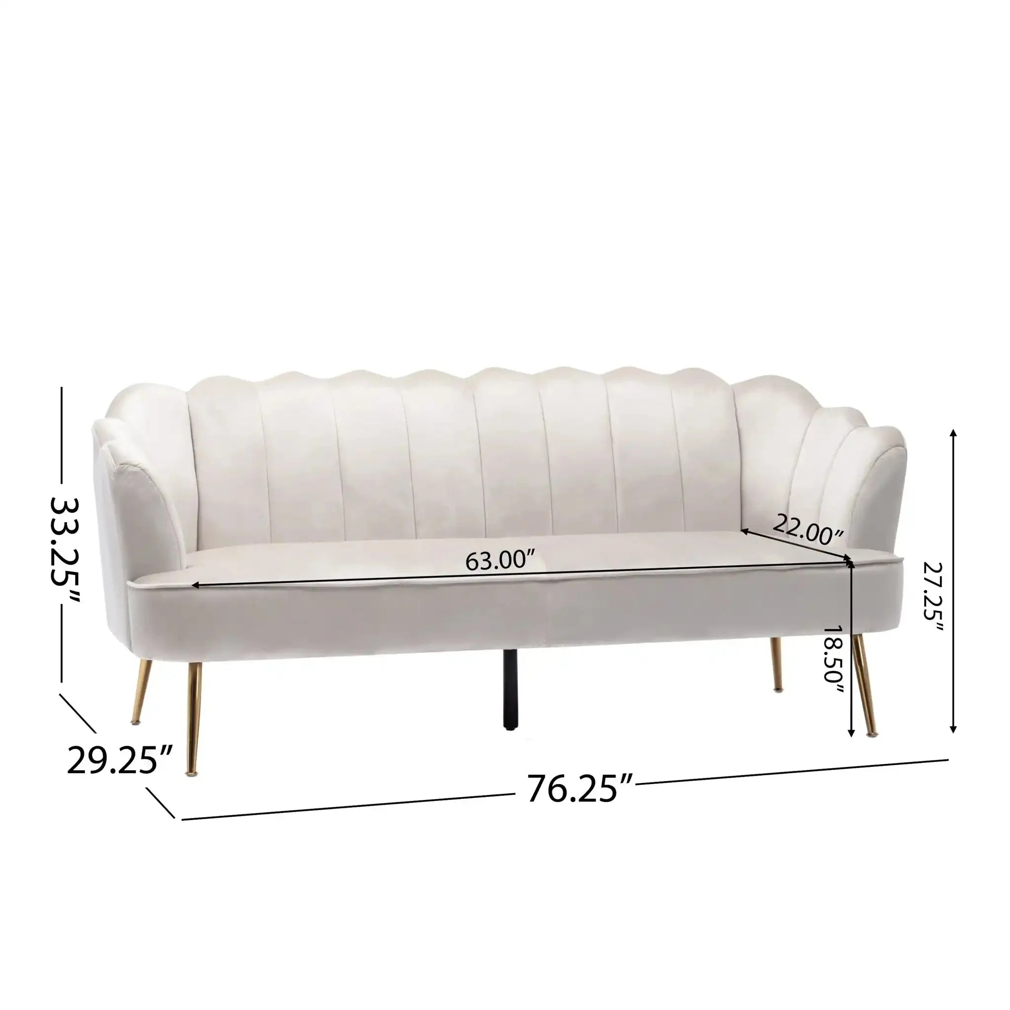 Modern Glam 3 Seater Sofa With Texture - Image 9